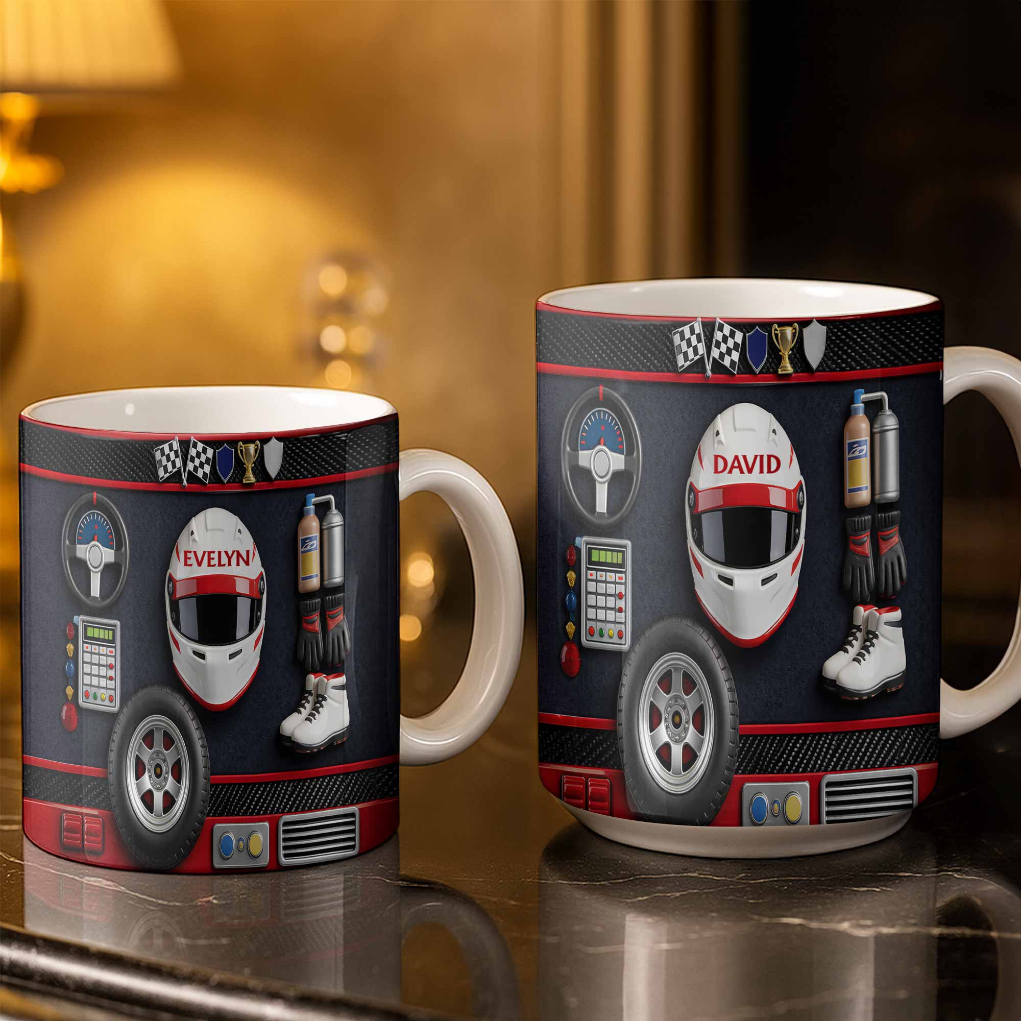 Born To Race Fuel For A Champion Helmet And Racing Gear - Personalized Custom Coffee Mug - HOB123_MG - Image 3
