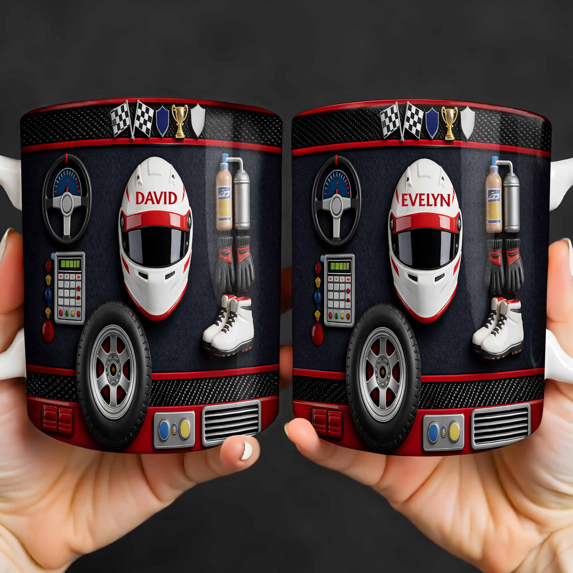 Born To Race Fuel For A Champion Helmet And Racing Gear - Personalized Custom Coffee Mug - HOB123_MG - Image 4