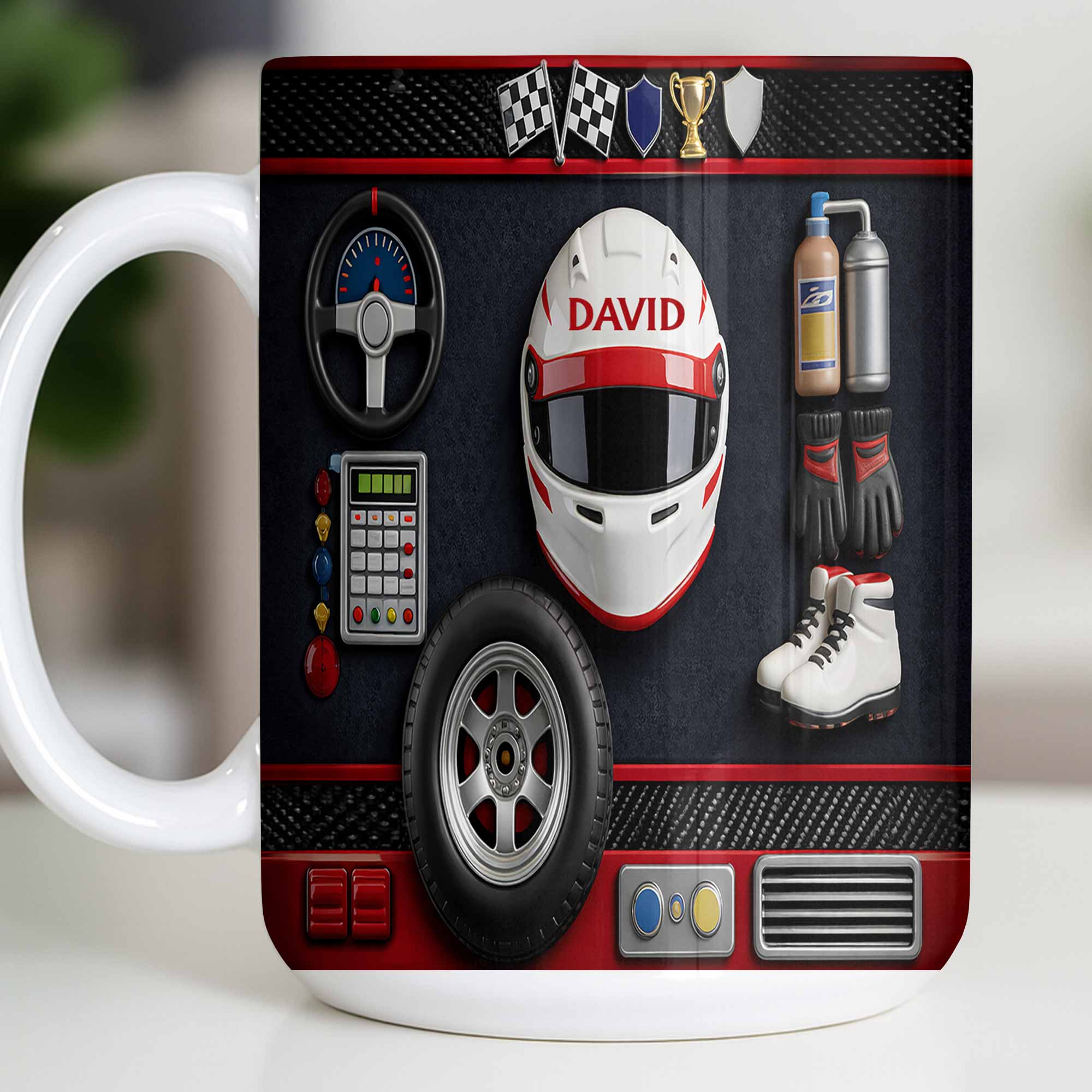 Born To Race Fuel For A Champion Helmet And Racing Gear - Personalized Custom Coffee Mug - HOB123_MG - Image 9