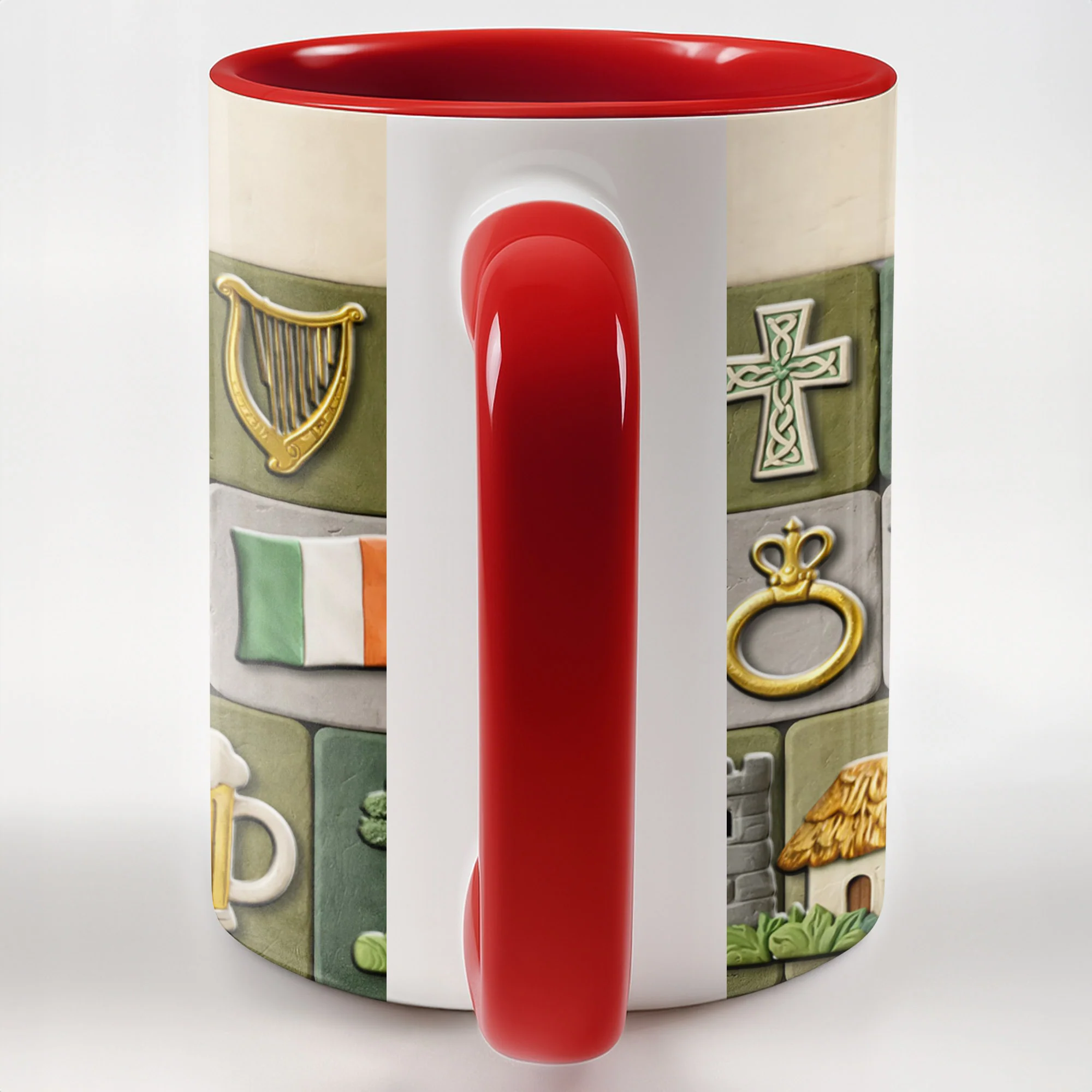 Celebrate Your Irish Roots With Shamrock Sheep And Harp Symbols - Personalized Custom Accent Mug - FAM786_AMUG - Image 11