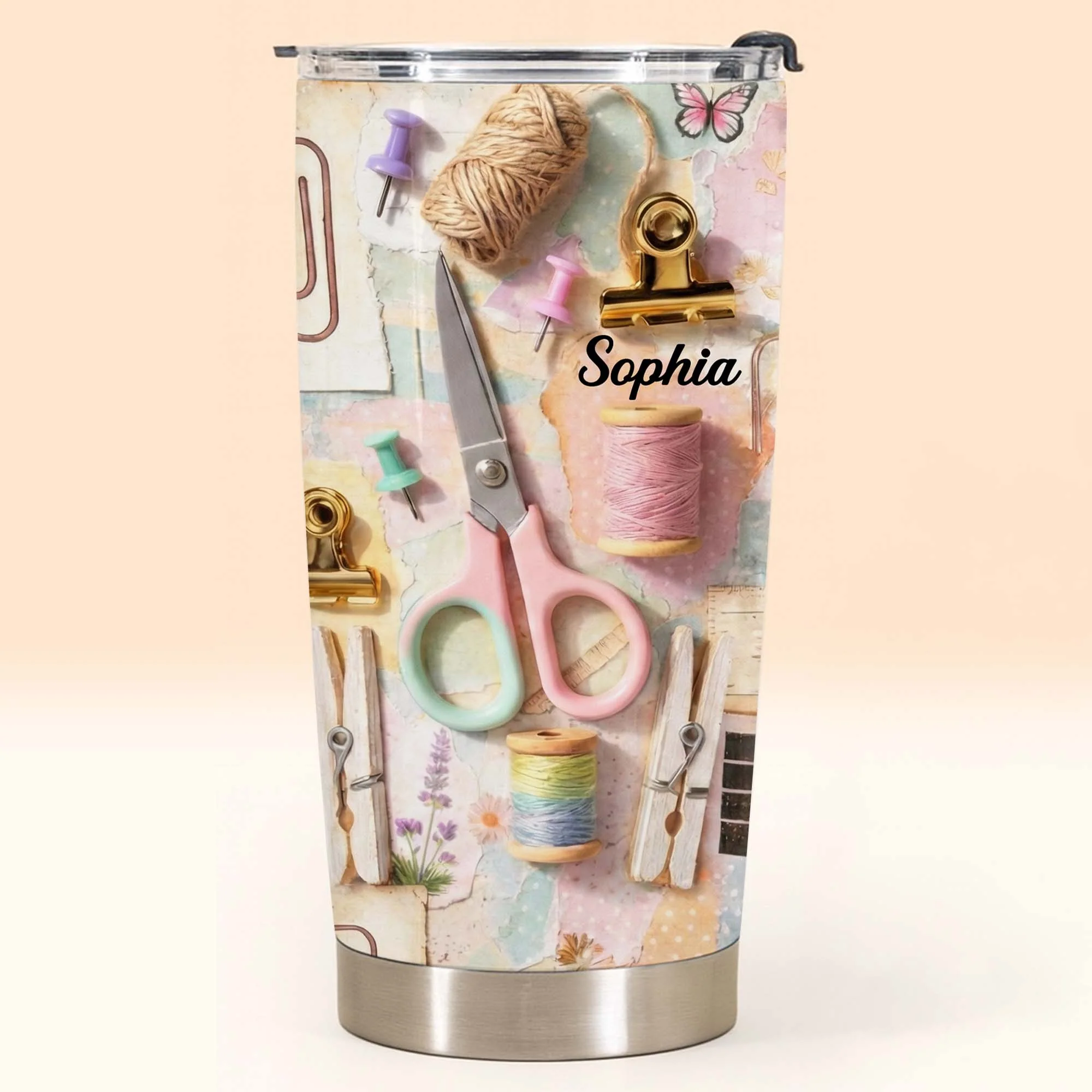 Creative Soul Passion For Crafting And Sewing With Scissors And Thread - Personalized Custom Stainless Steel Tumbler 20oz 30oz - HAND019_TB - Image 10