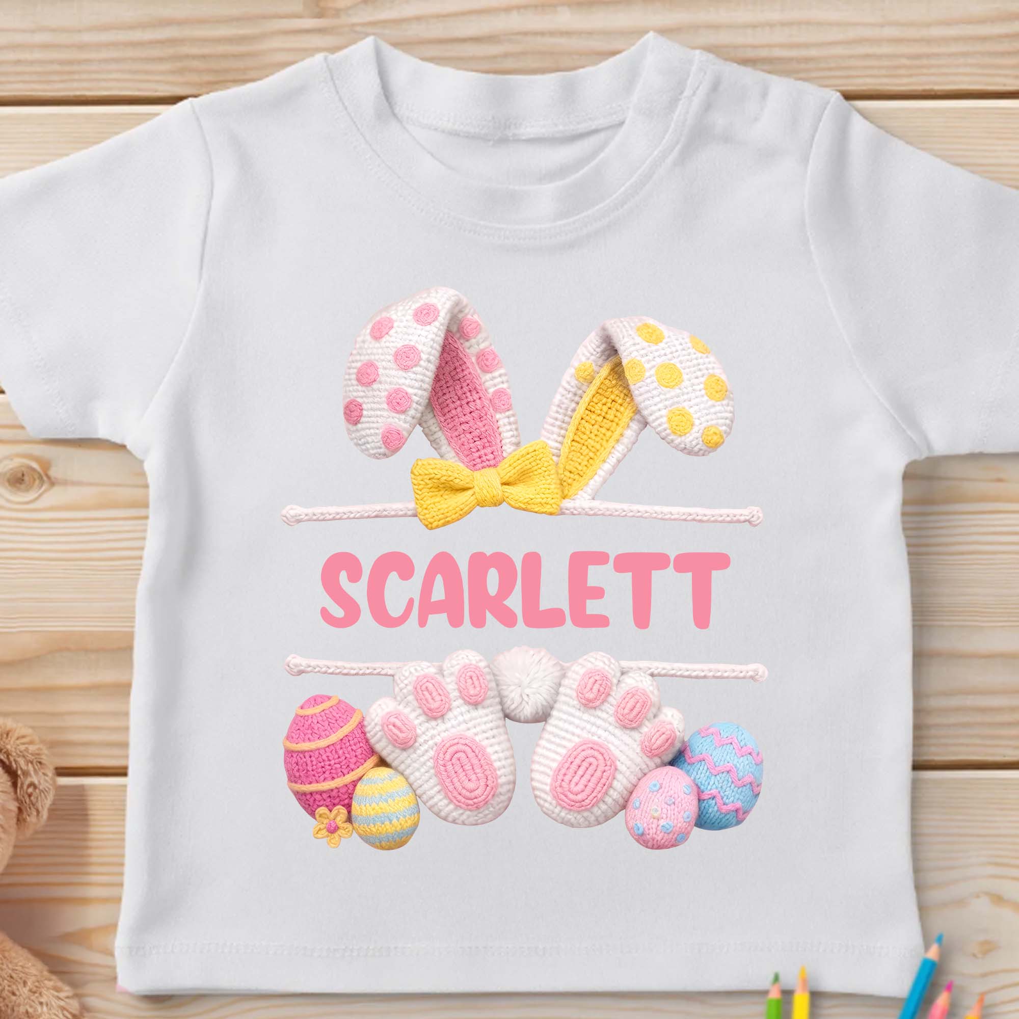 Cute Bunny Ears And Easter Eggs For Happy Spring - Personalized Custom Youth T-shirt - KID602_WYOU - Image 6
