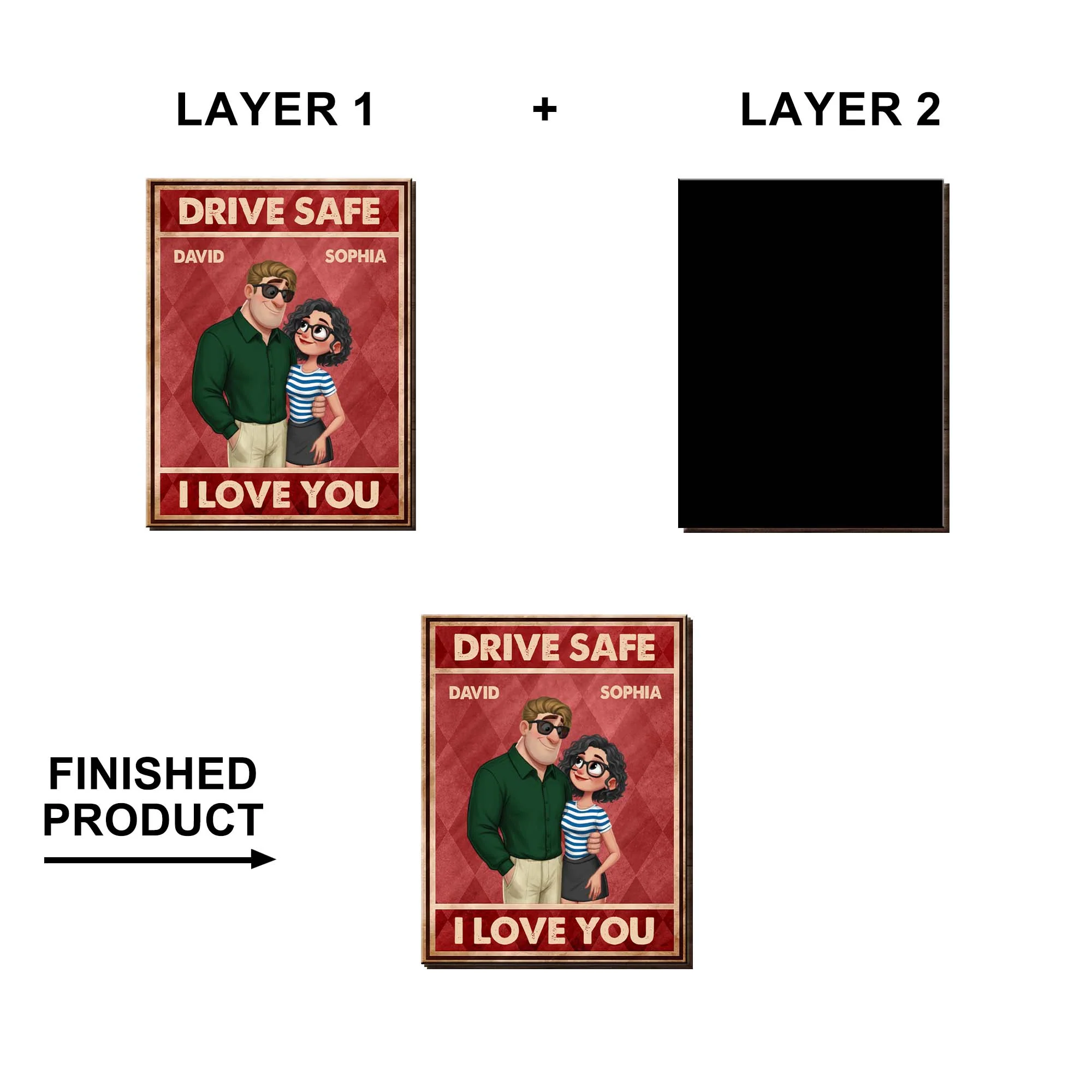 Drive Safe I Love You Custom Couple And Sunglasses - Personalized Custom Shaped Car Visor Clip - CPL1370_VIS - Image 6