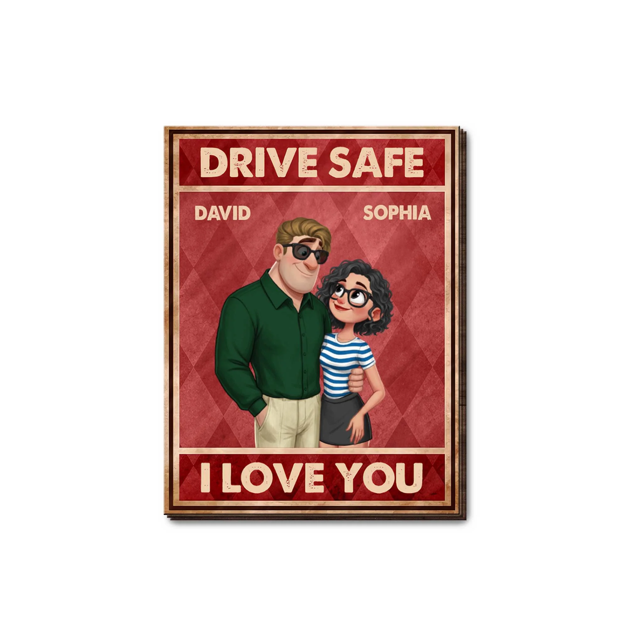 Drive Safe I Love You Custom Couple And Sunglasses - Personalized Custom Shaped Car Visor Clip - CPL1370_VIS - Image 7