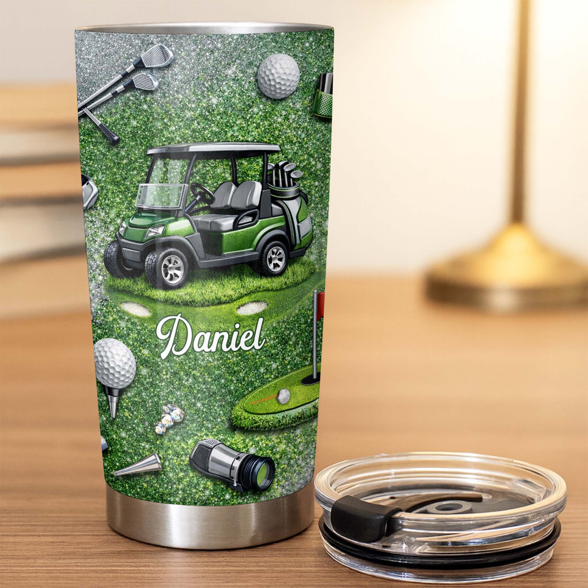 Eat Sleep Golf Repeat With Golf Cart And Clubs - Personalized Custom Stainless Steel Tumbler 20oz 30oz - GOLF019_TB - Image 4