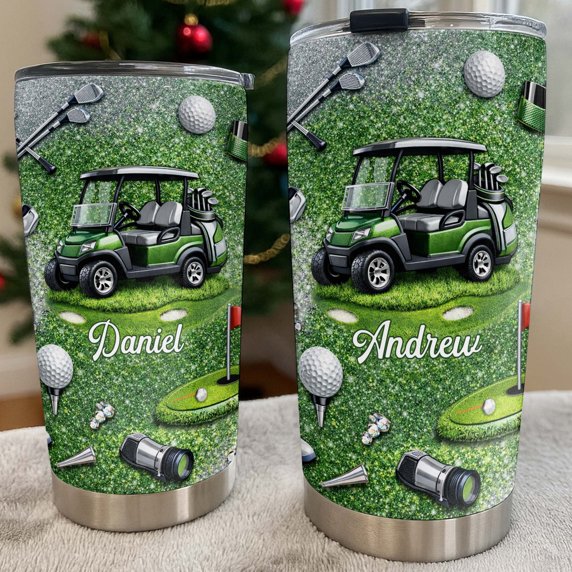 Eat Sleep Golf Repeat With Golf Cart And Clubs - Personalized Custom Stainless Steel Tumbler 20oz 30oz - GOLF019_TB - Image 7