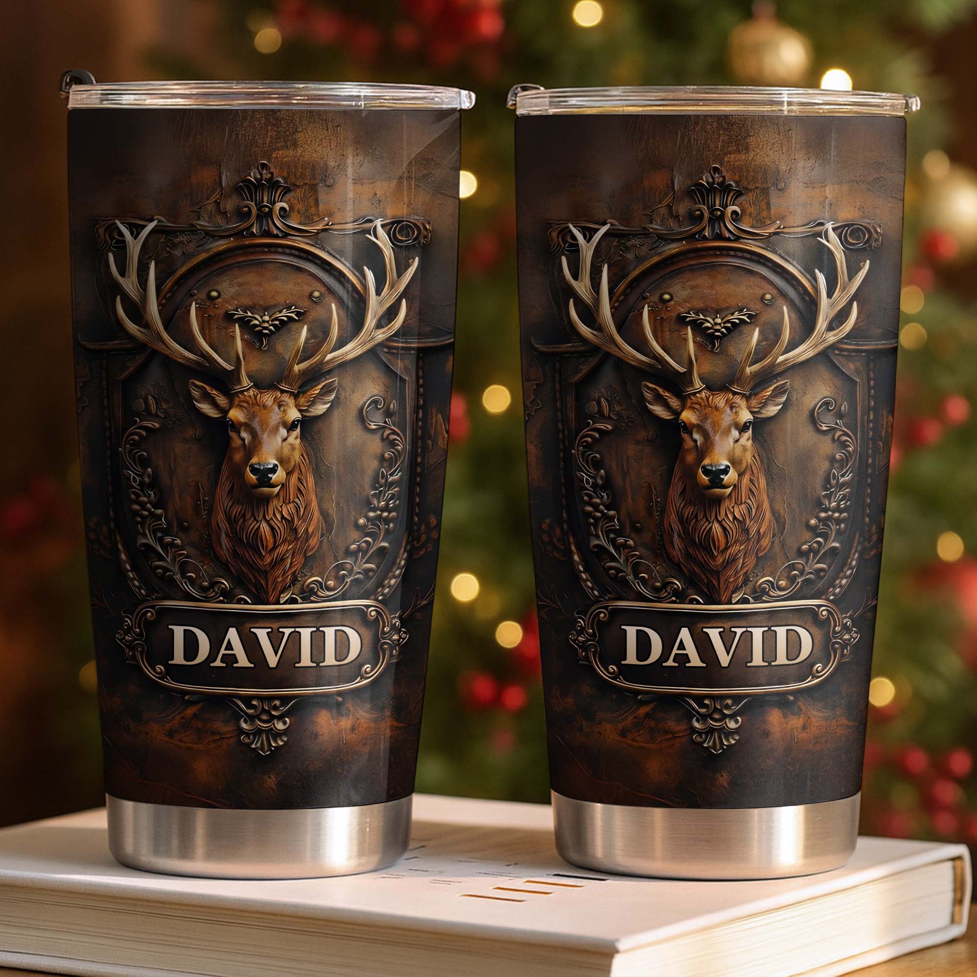 Embrace The Spirit Of The Wild Majestic Deer With Ornate Frame - Personalized Custom Stainless Steel Tumbler 20oz 30oz - HOB134_TB