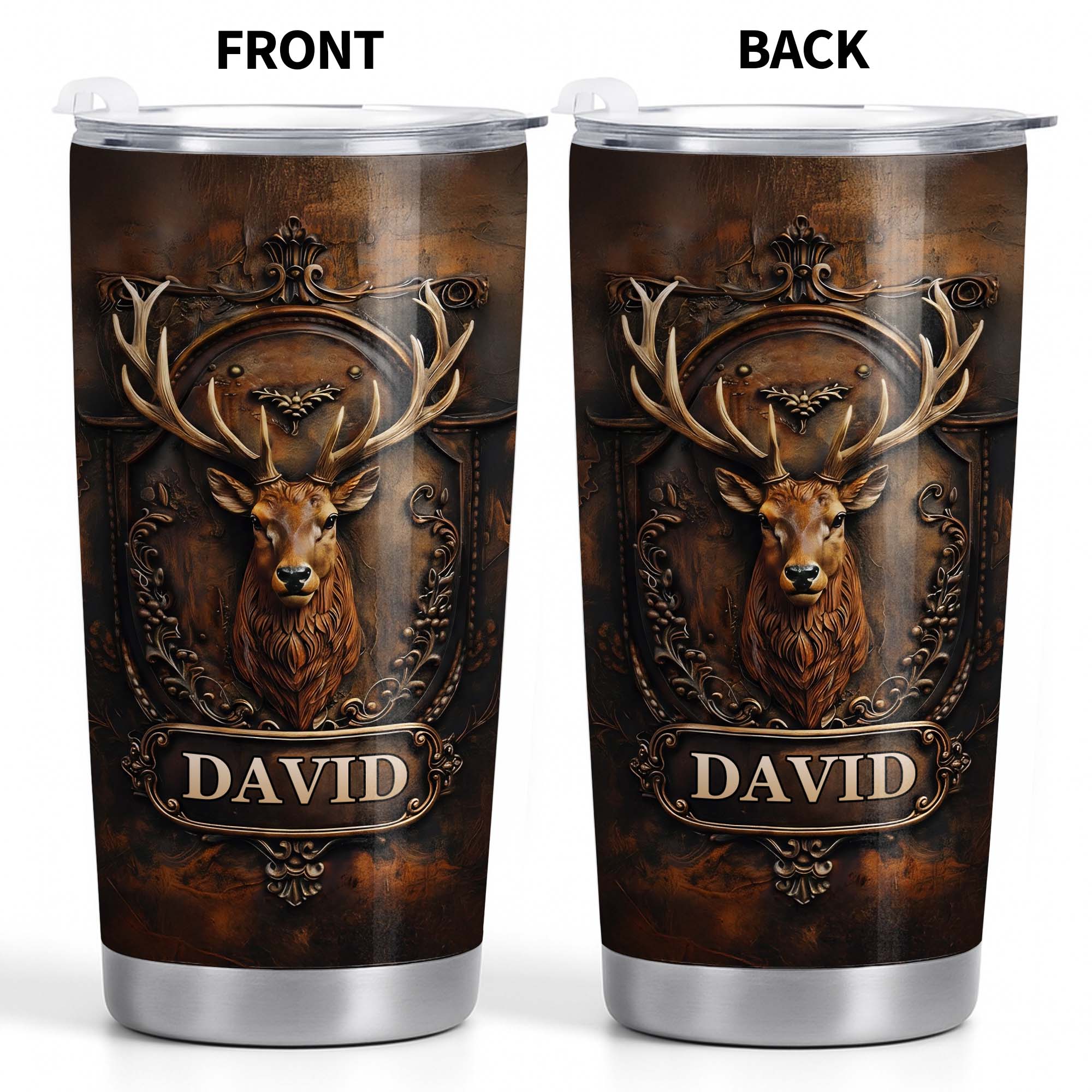 Embrace The Spirit Of The Wild Majestic Deer With Ornate Frame - Personalized Custom Stainless Steel Tumbler 20oz 30oz - HOB134_TB - Image 12