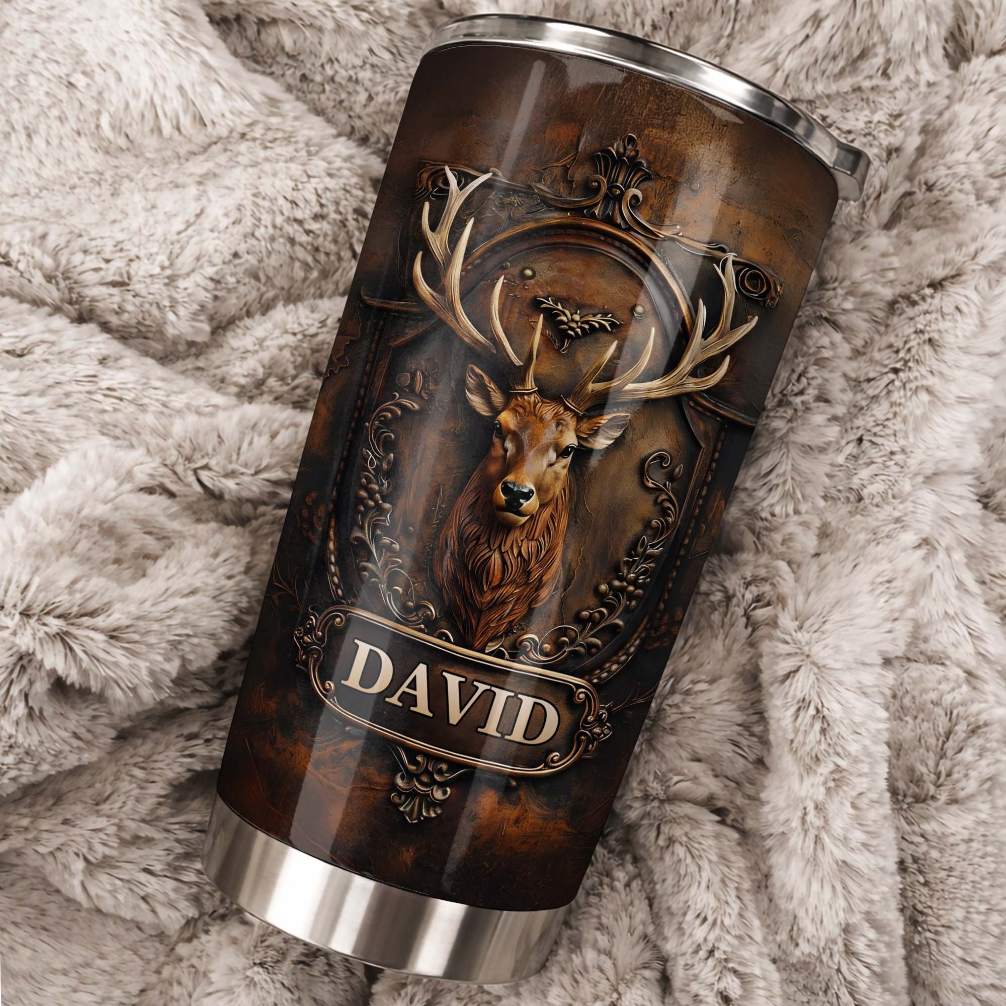 Embrace The Spirit Of The Wild Majestic Deer With Ornate Frame - Personalized Custom Stainless Steel Tumbler 20oz 30oz - HOB134_TB - Image 2