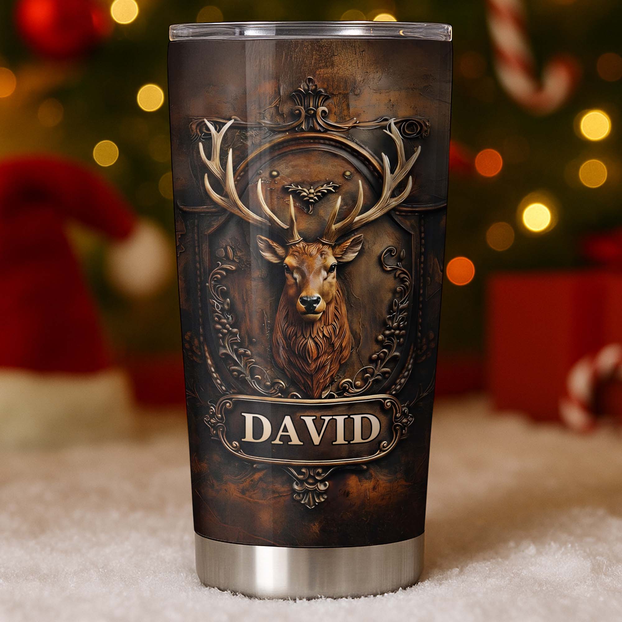 Embrace The Spirit Of The Wild Majestic Deer With Ornate Frame - Personalized Custom Stainless Steel Tumbler 20oz 30oz - HOB134_TB - Image 5