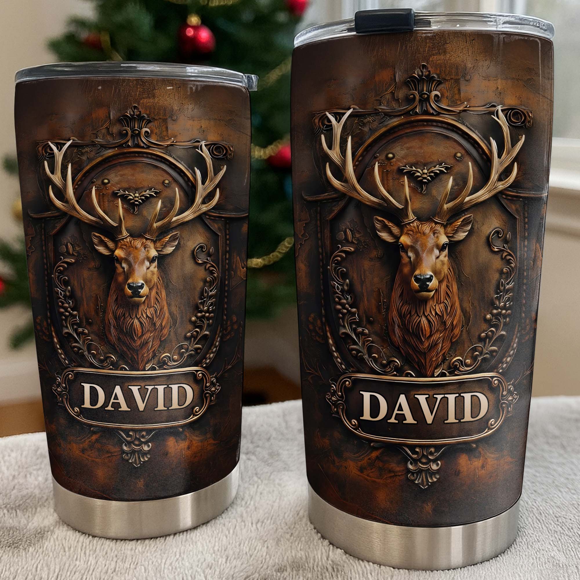 Embrace The Spirit Of The Wild Majestic Deer With Ornate Frame - Personalized Custom Stainless Steel Tumbler 20oz 30oz - HOB134_TB - Image 9