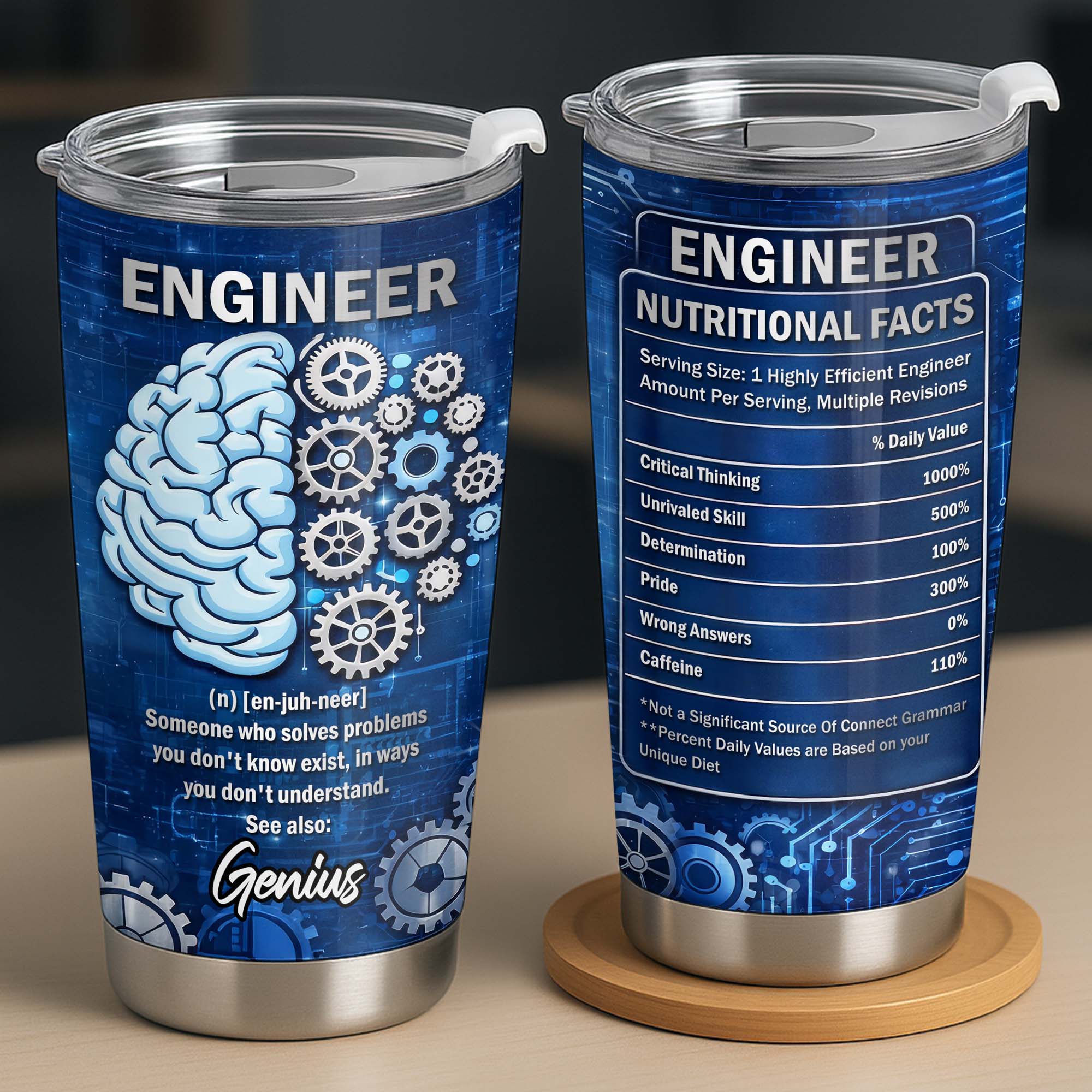 Engineer Someone Who Solves Problems Brain And Gears Design - Personalized Custom Stainless Steel Tumbler 20oz 30oz - JBS136_TB - Image 10