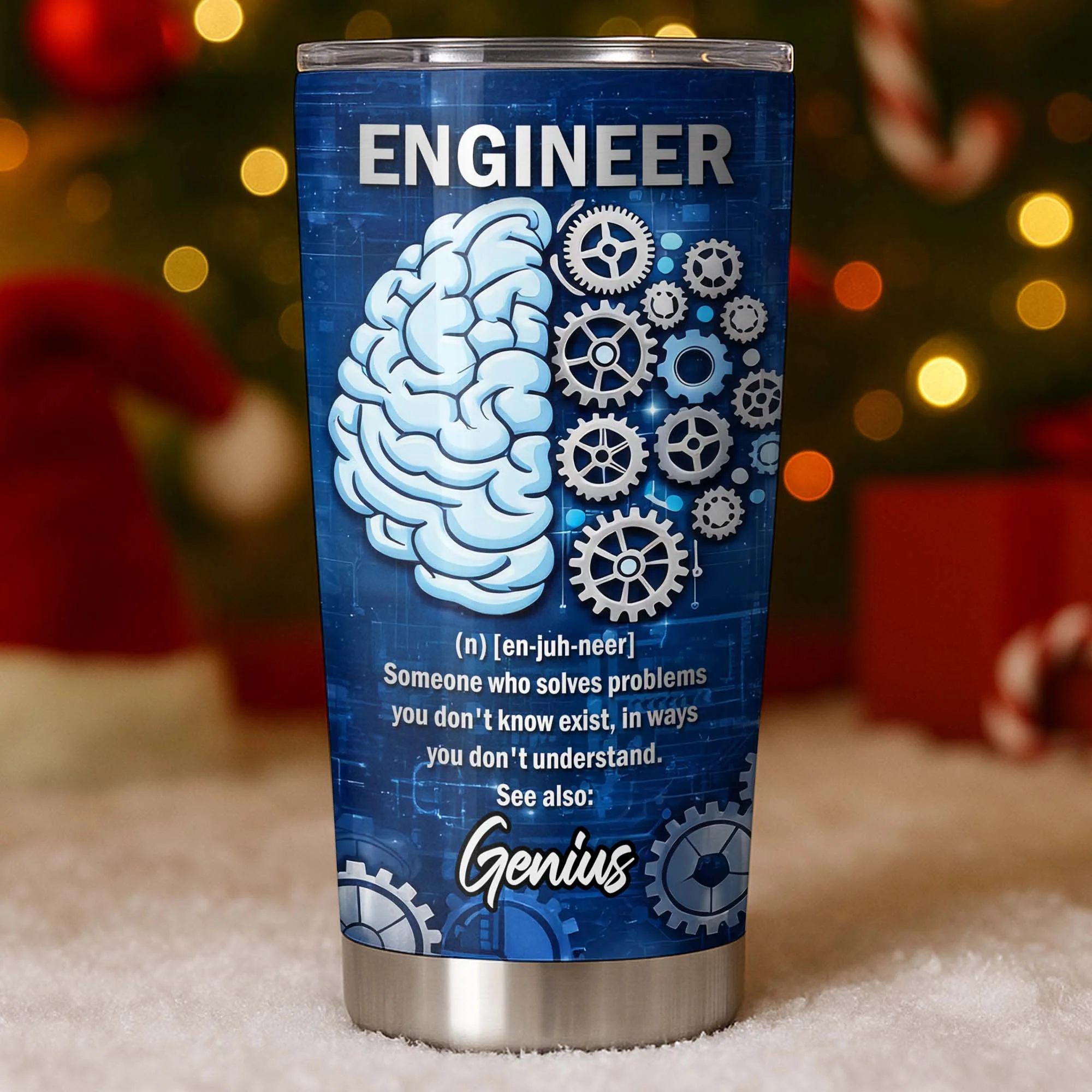 Engineer Someone Who Solves Problems Brain And Gears Design - Personalized Custom Stainless Steel Tumbler 20oz 30oz - JBS136_TB - Image 4