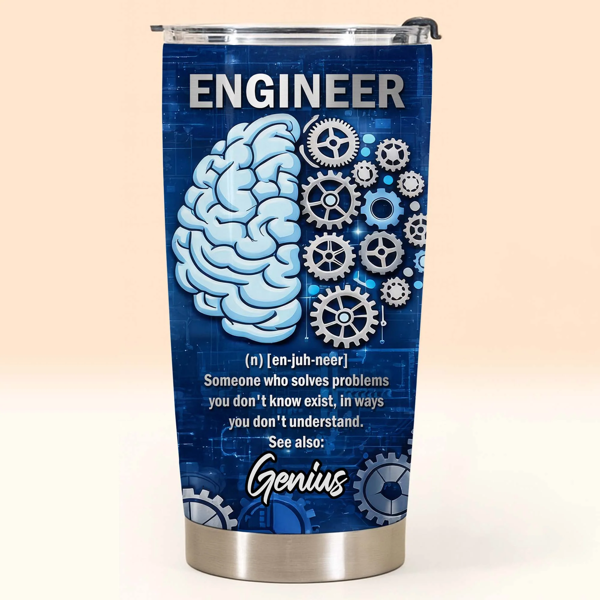 Engineer Someone Who Solves Problems Brain And Gears Design - Personalized Custom Stainless Steel Tumbler 20oz 30oz - JBS136_TB - Image 7
