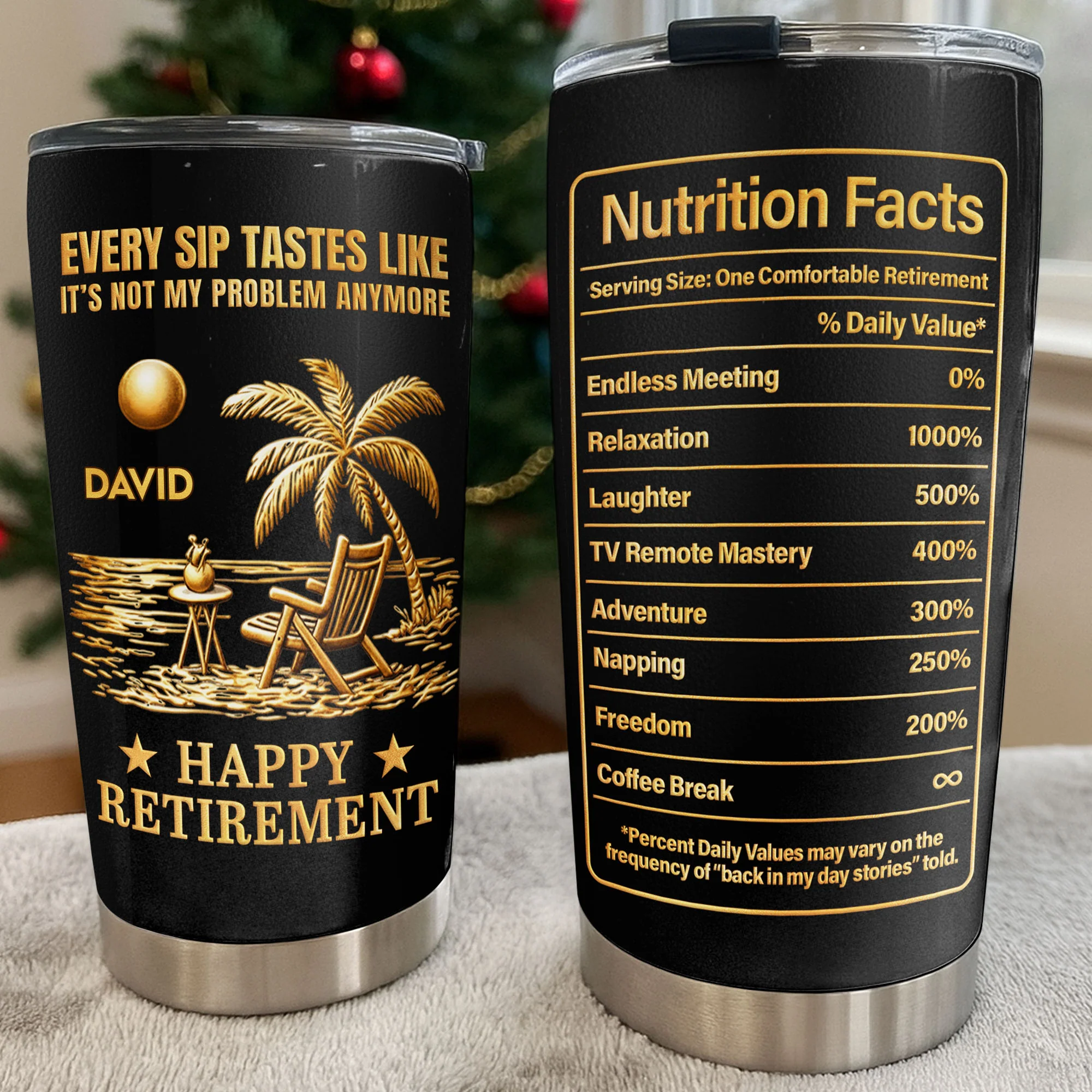Every Sip Tastes Like It Is Not My Problem Anymore Happy Retirement Palm Tree Beach - Personalized Custom Stainless Steel Tumbler 20oz 30oz - RETIRE051_TB - Image 3