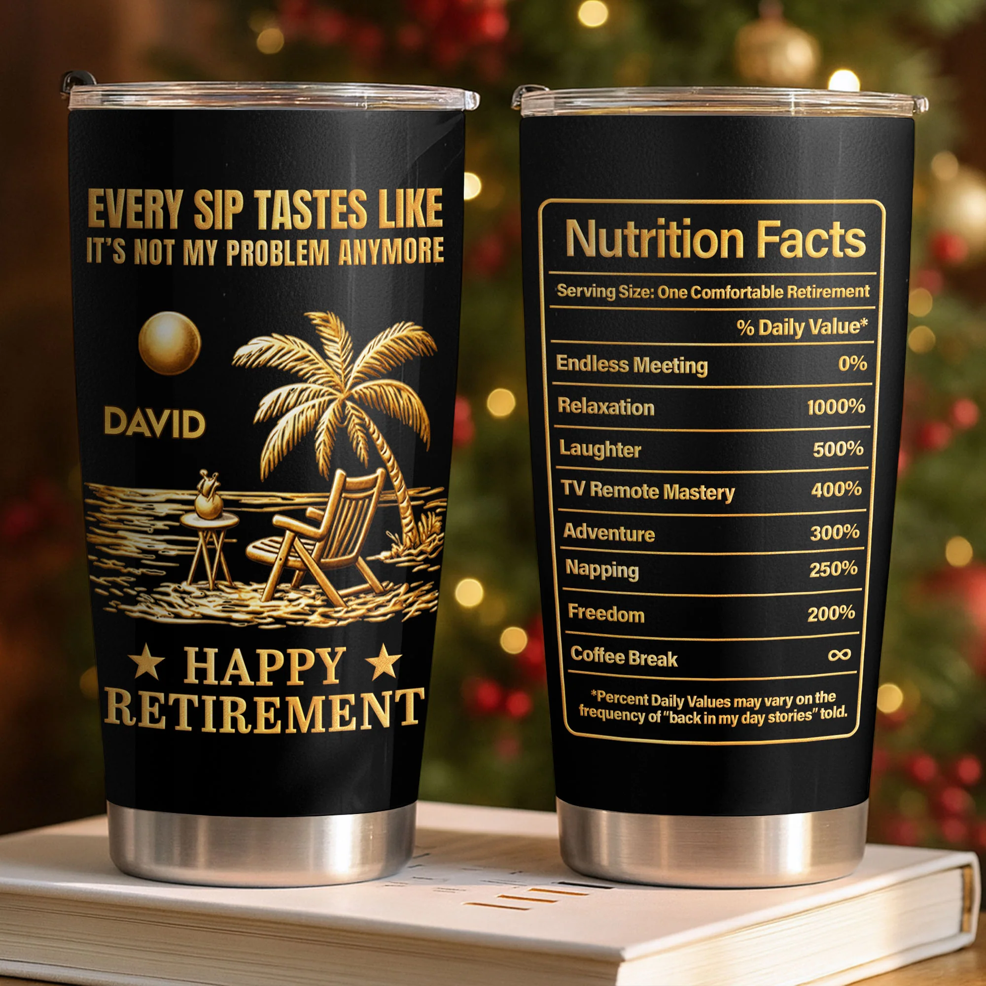 Every Sip Tastes Like It Is Not My Problem Anymore Happy Retirement Palm Tree Beach - Personalized Custom Stainless Steel Tumbler 20oz 30oz - RETIRE051_TB - Image 6