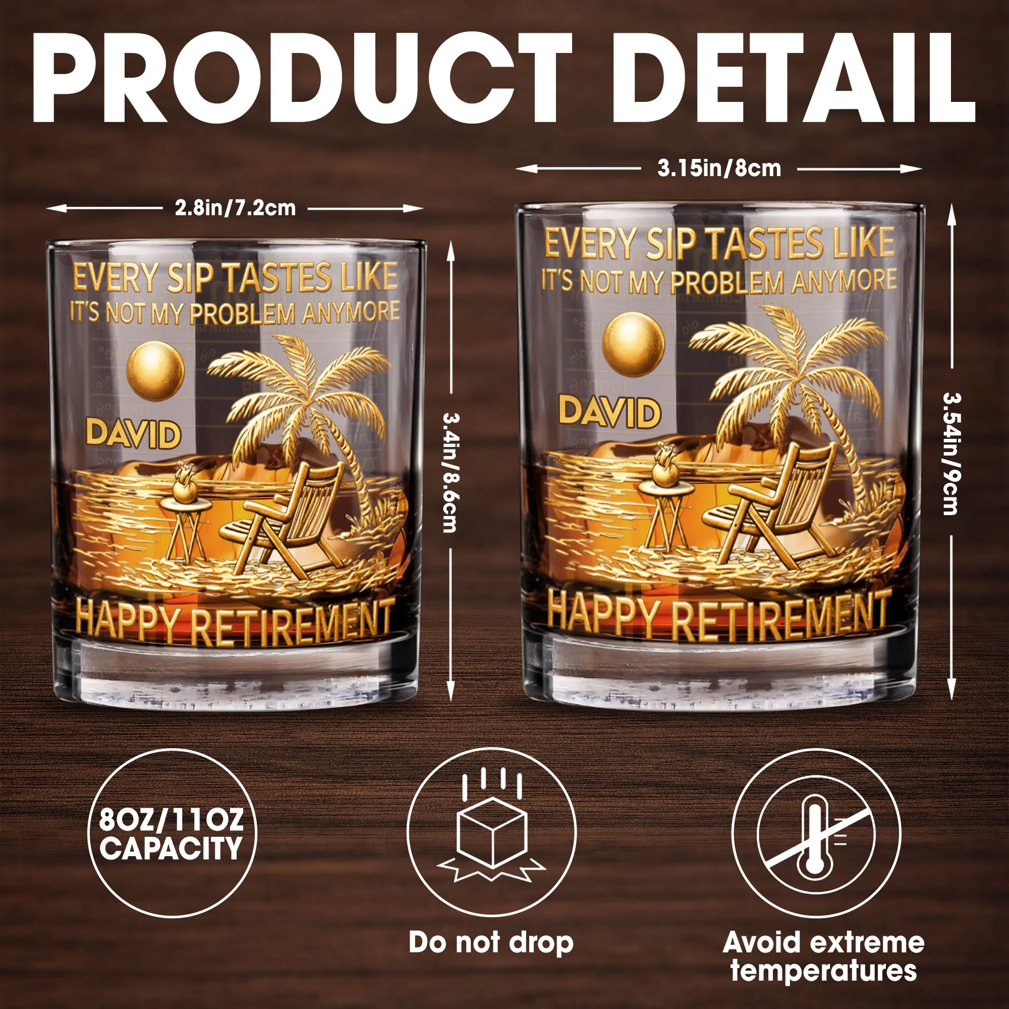 Every Sip Tastes Like It Is Not My Problem Anymore Retirement Beach Chair - Personalized Custom Whiskey Glass - RETIRE050_RWG - Image 5
