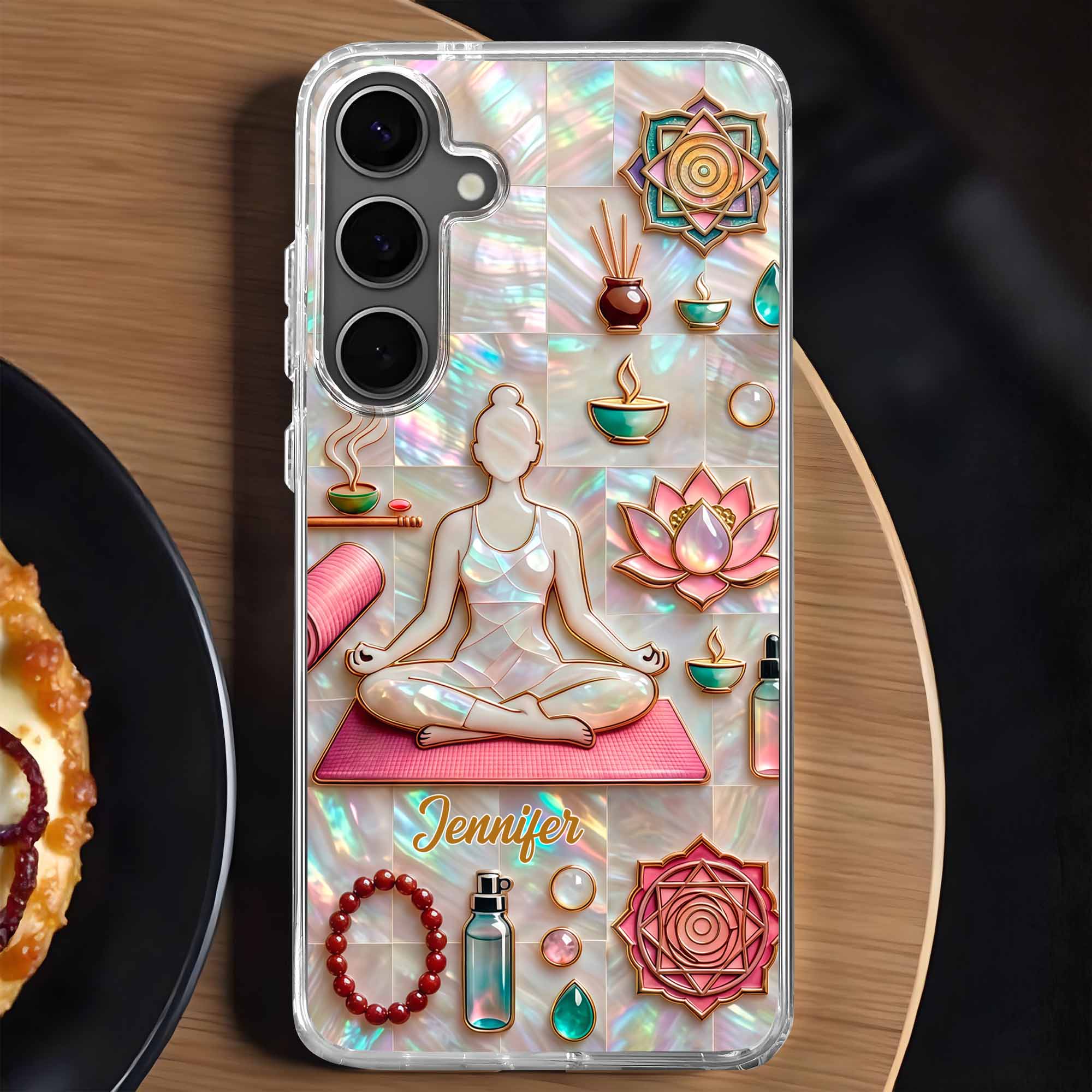 Find Your Inner Peace And Balance Yoga Woman With Lotus Flower - Personalized Clear Phone Case - YOGA013_PHC - Image 7