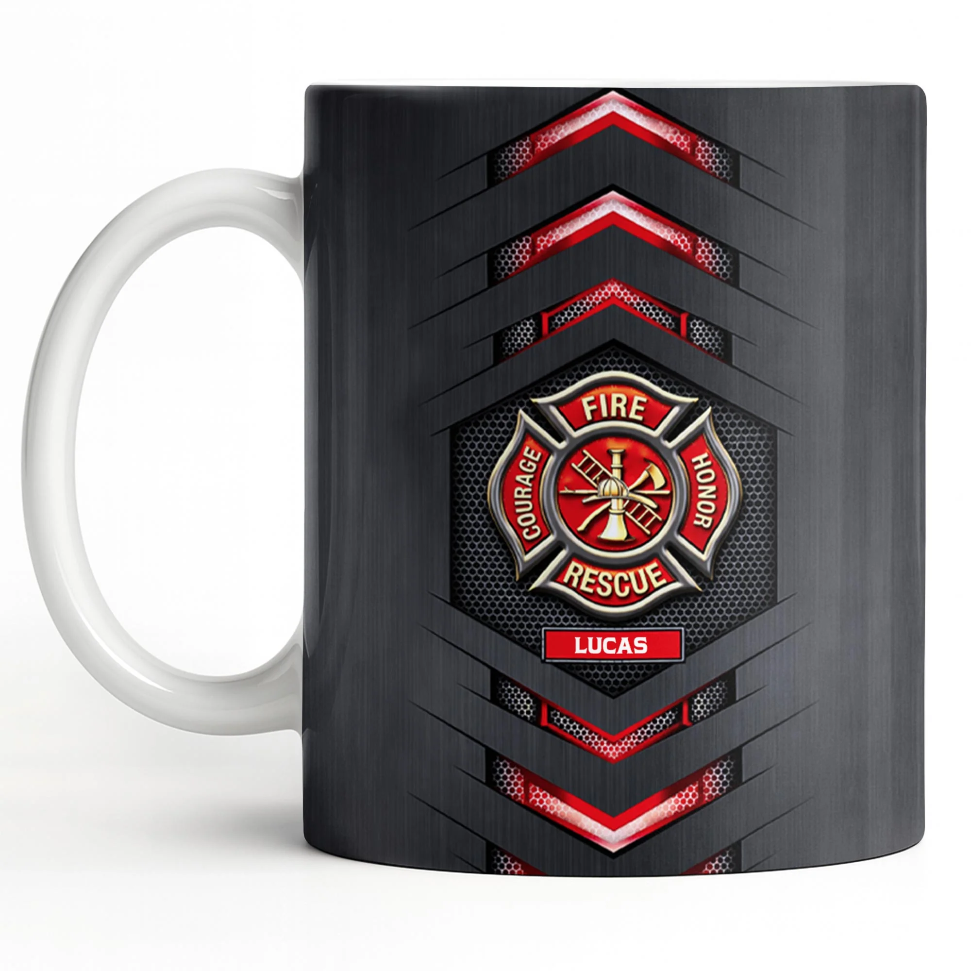 Fire Rescue Courage Honor With Firefighter Badge And Axe - Personalized Custom Coffee Mug - FIF057_MG - Image 10