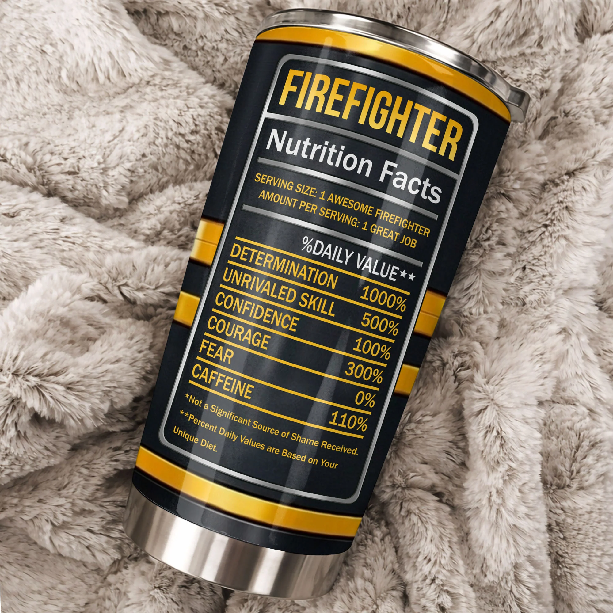 Firefighter Nutrition Facts With Fire Extinguisher And Axe Design - Personalized Custom Stainless Steel Tumbler 20oz 30oz - FIF062_TB - Image 4