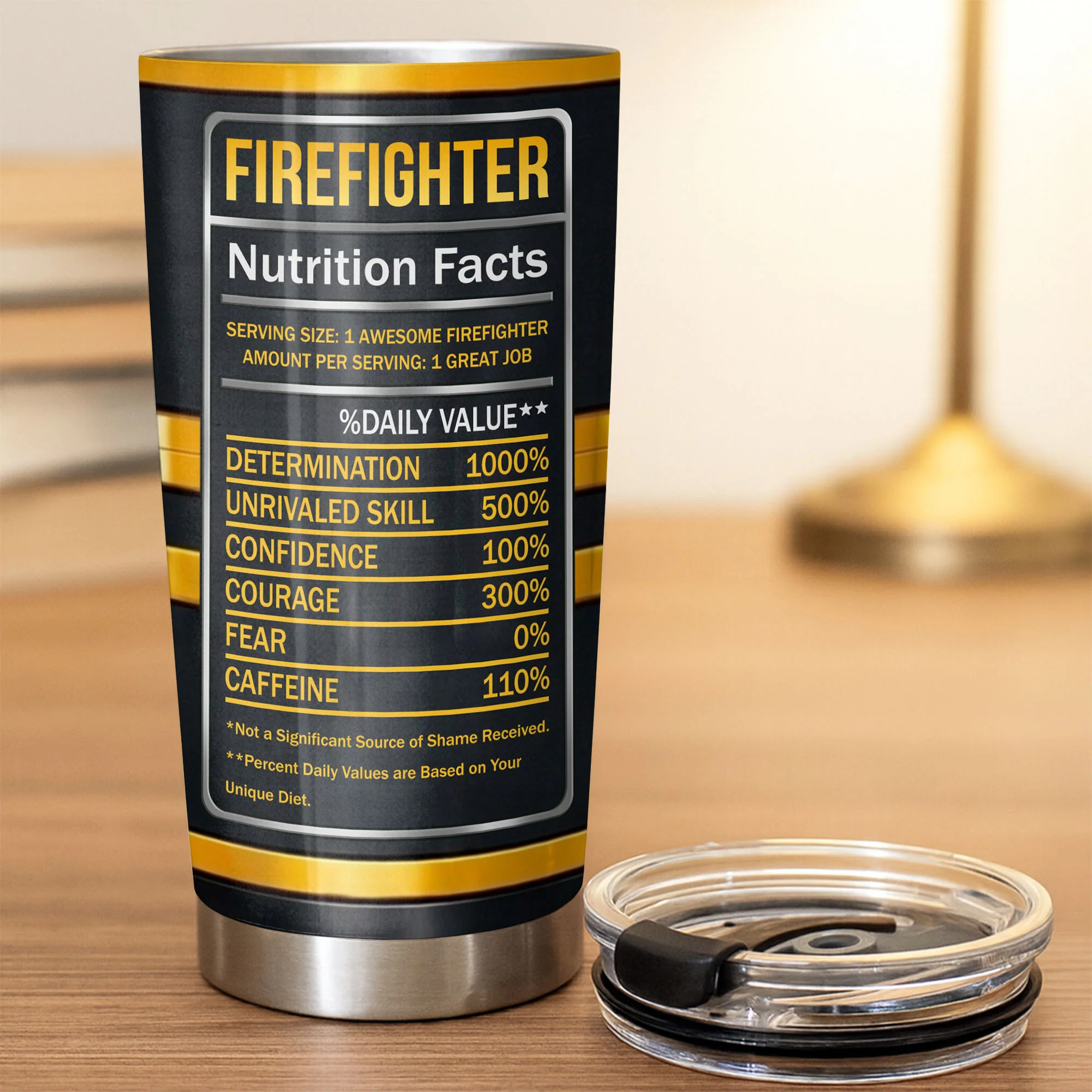 Firefighter Nutrition Facts With Fire Extinguisher And Axe Design - Personalized Custom Stainless Steel Tumbler 20oz 30oz - FIF062_TB - Image 7