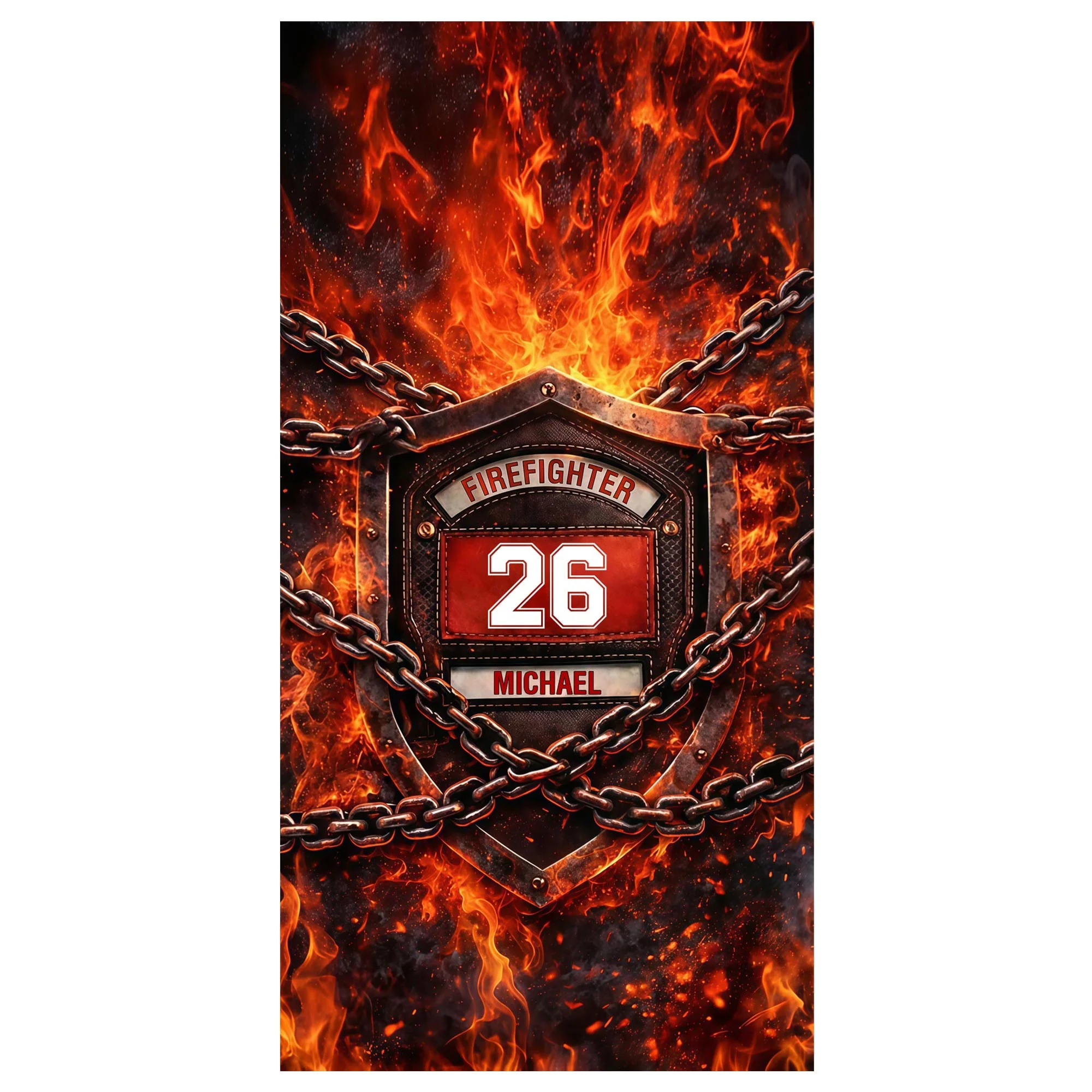 Firefighter Shield With Flames And Metal Chains Design - Personalized Clear Phone Case - FIF064_PHC - Image 10