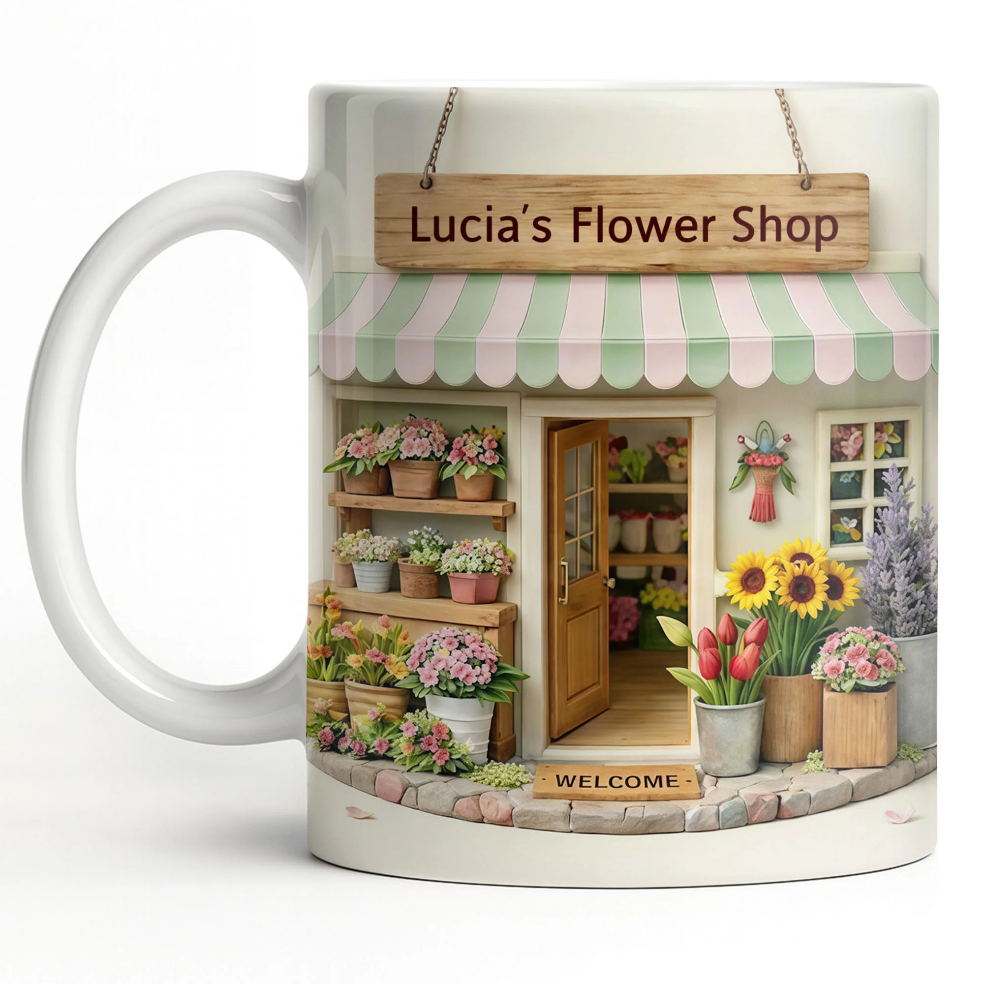 Flower Shop Welcome Design With Sunflowers And Potted Plants - Personalized Custom Coffee Mug - JBS168_MG - Image 10
