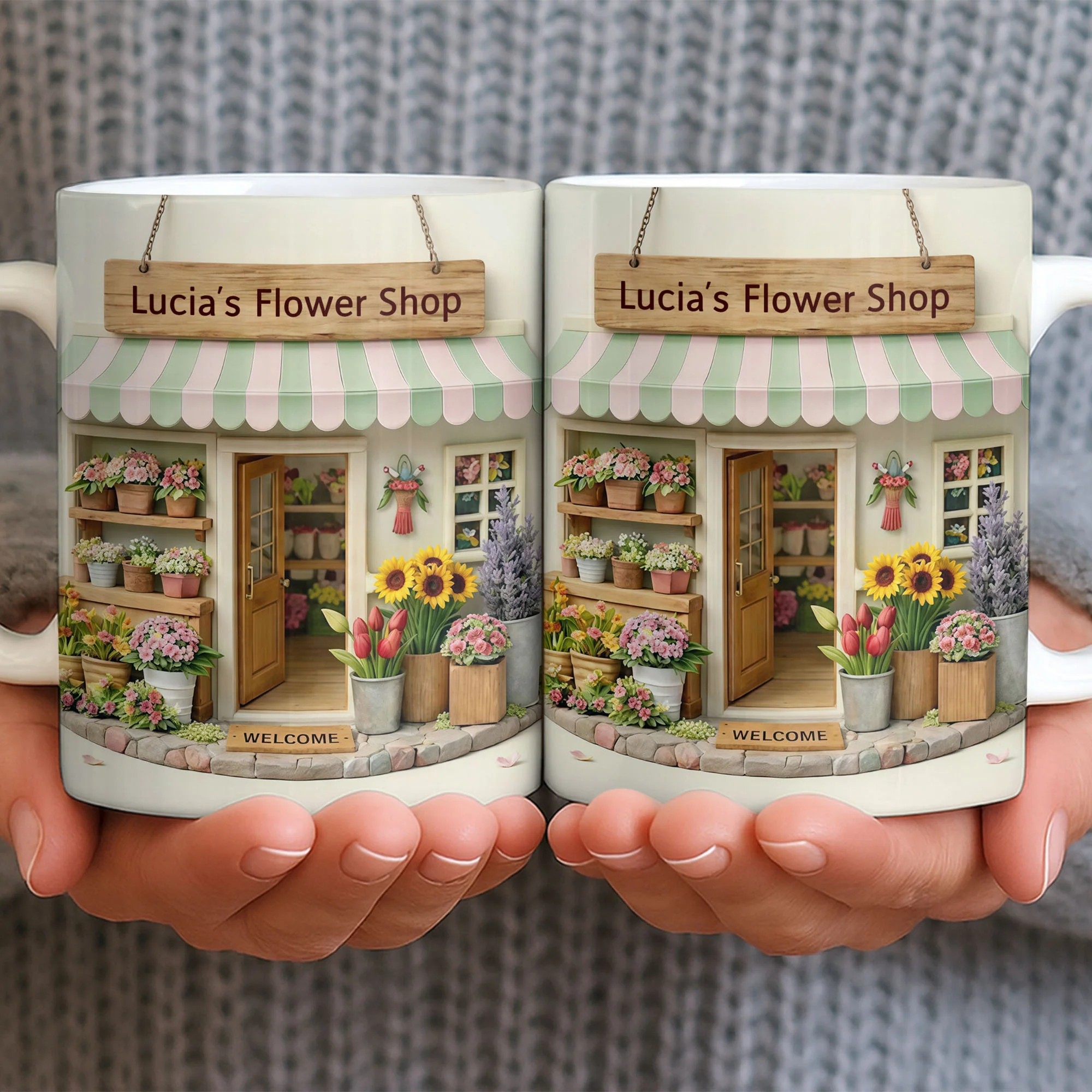 Flower Shop Welcome Design With Sunflowers And Potted Plants - Personalized Custom Coffee Mug - JBS168_MG - Image 6