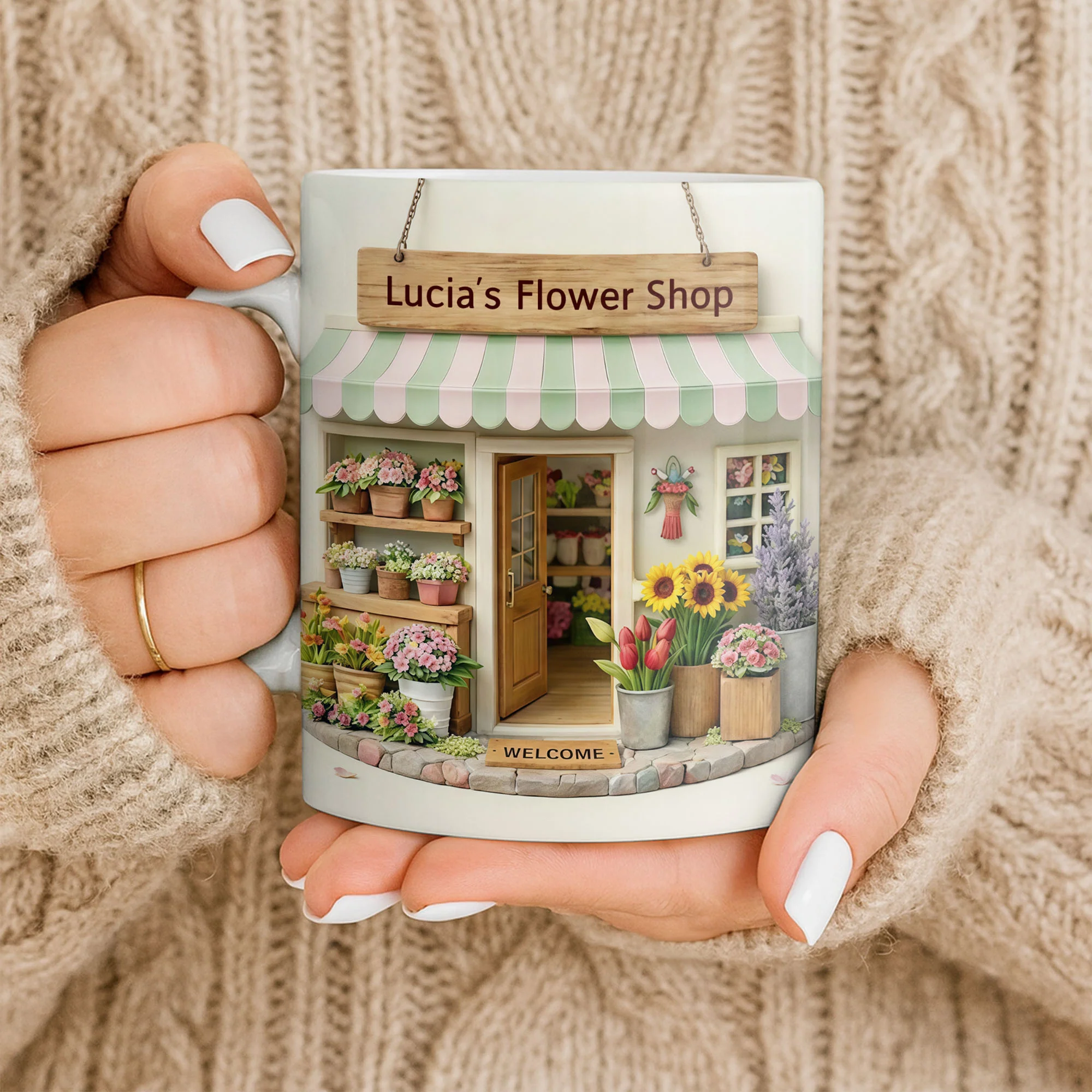 Flower Shop Welcome Design With Sunflowers And Potted Plants - Personalized Custom Coffee Mug - JBS168_MG - Image 9
