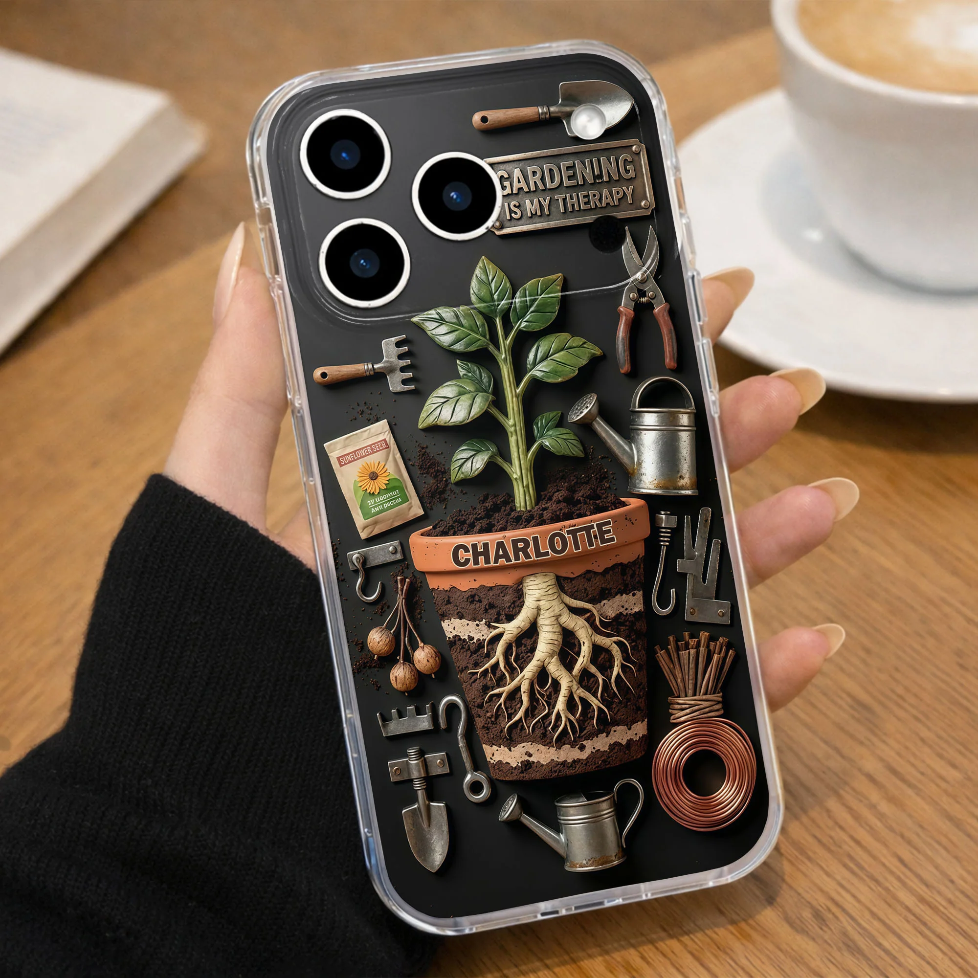 Gardening Is My Therapy Personalized Plant And Garden Tools Design - Personalized Clear Phone Case - GAR037_PHC - Image 6