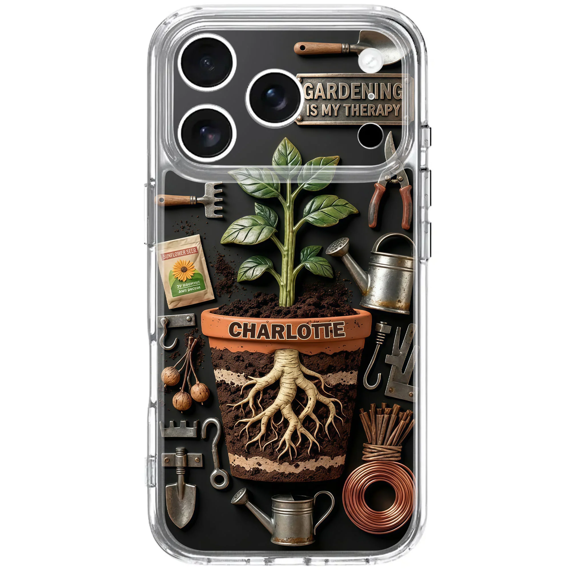 Gardening Is My Therapy Personalized Plant And Garden Tools Design - Personalized Clear Phone Case - GAR037_PHC - Image 7