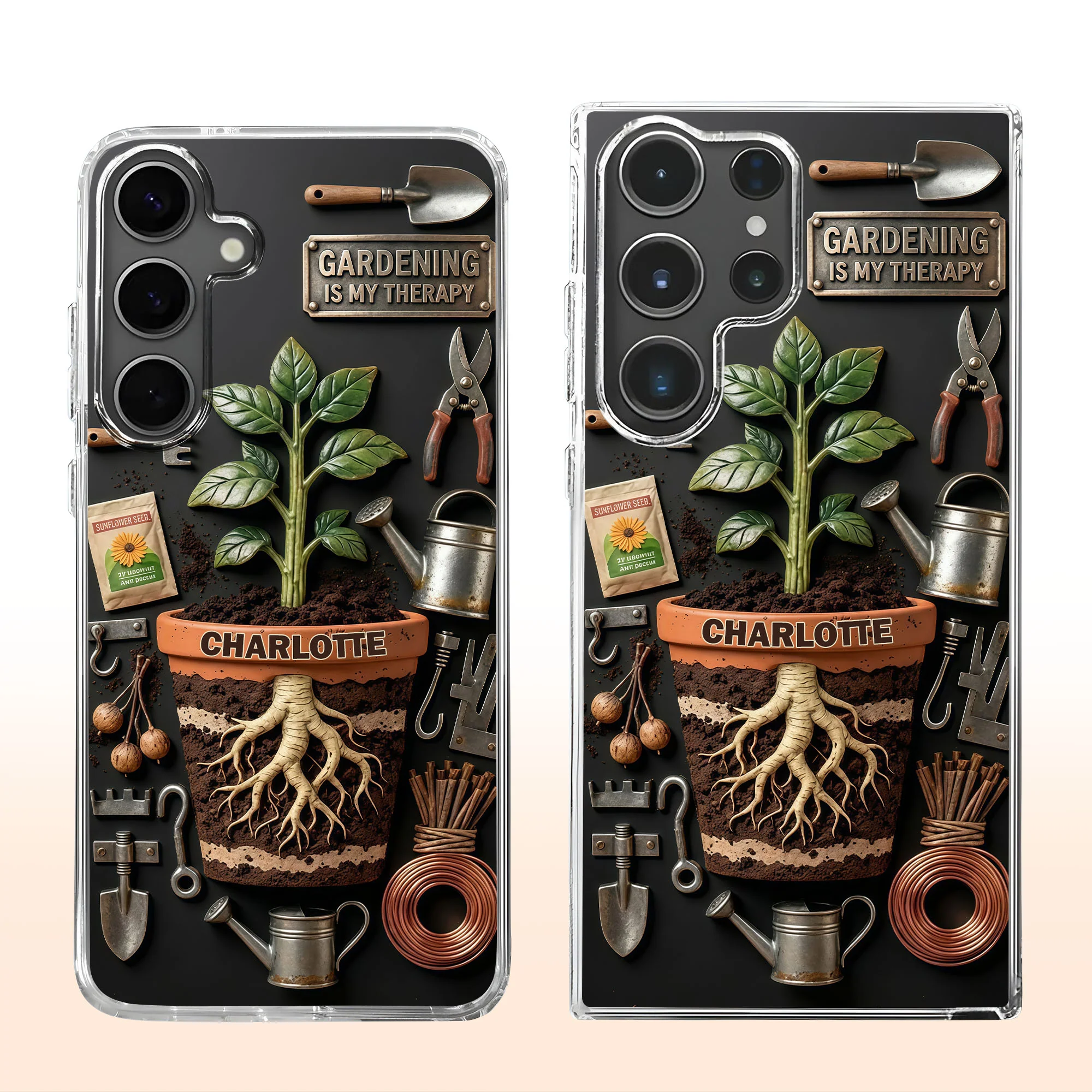 Gardening Is My Therapy Personalized Plant And Garden Tools Design - Personalized Clear Phone Case - GAR037_PHC - Image 8