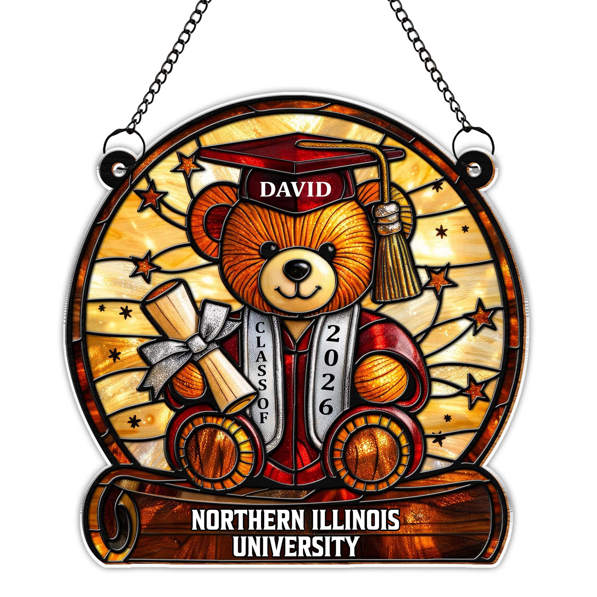 Graduation Teddy Bear With Diploma And Cap - Personalized Custom Suncatcher - GRAD369_CSUN - Image 10