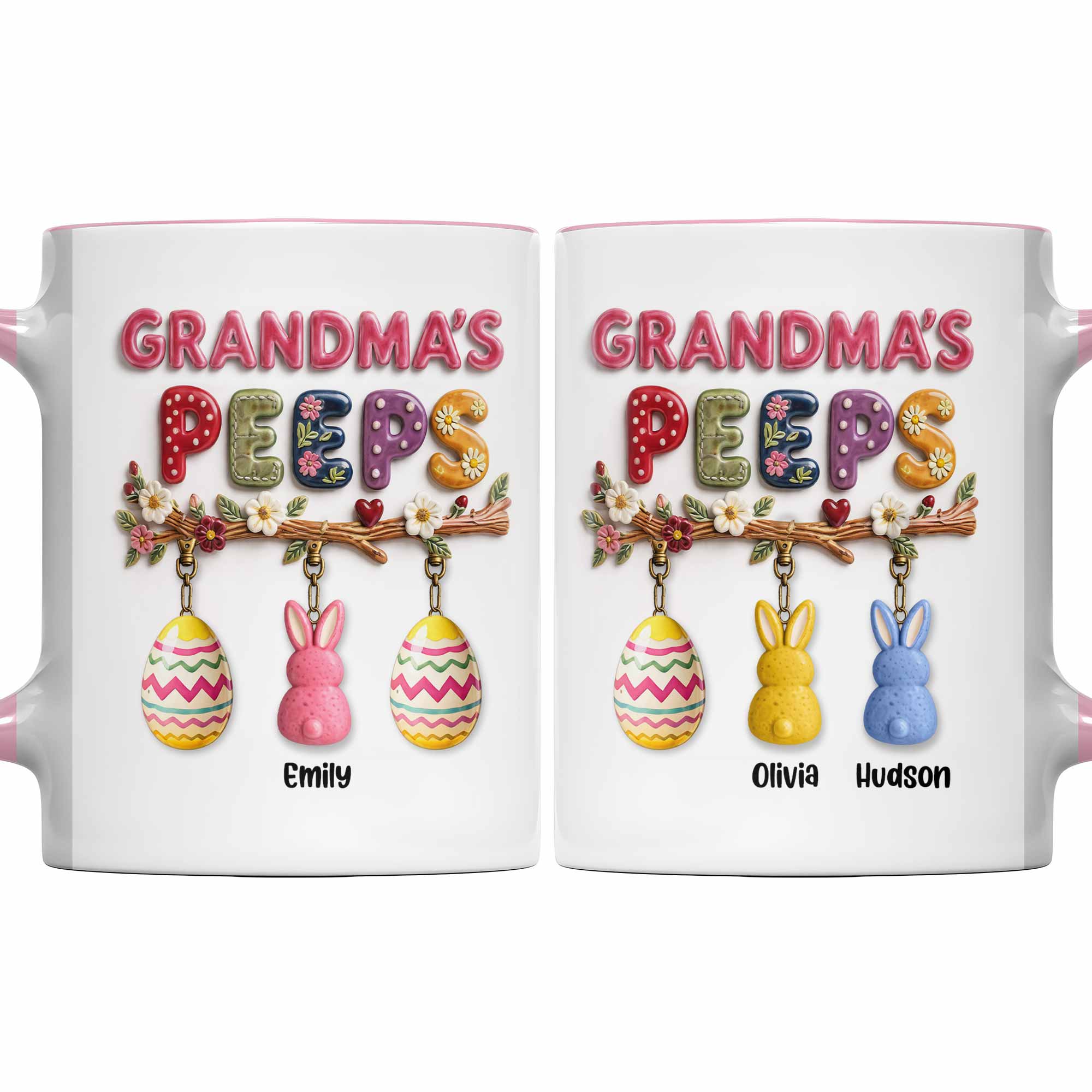 Grandma's Peeps With Easter Eggs And Bunny Peeps On Branch - Personalized Custom Accent Mug - GRM108_AMUG - Image 11