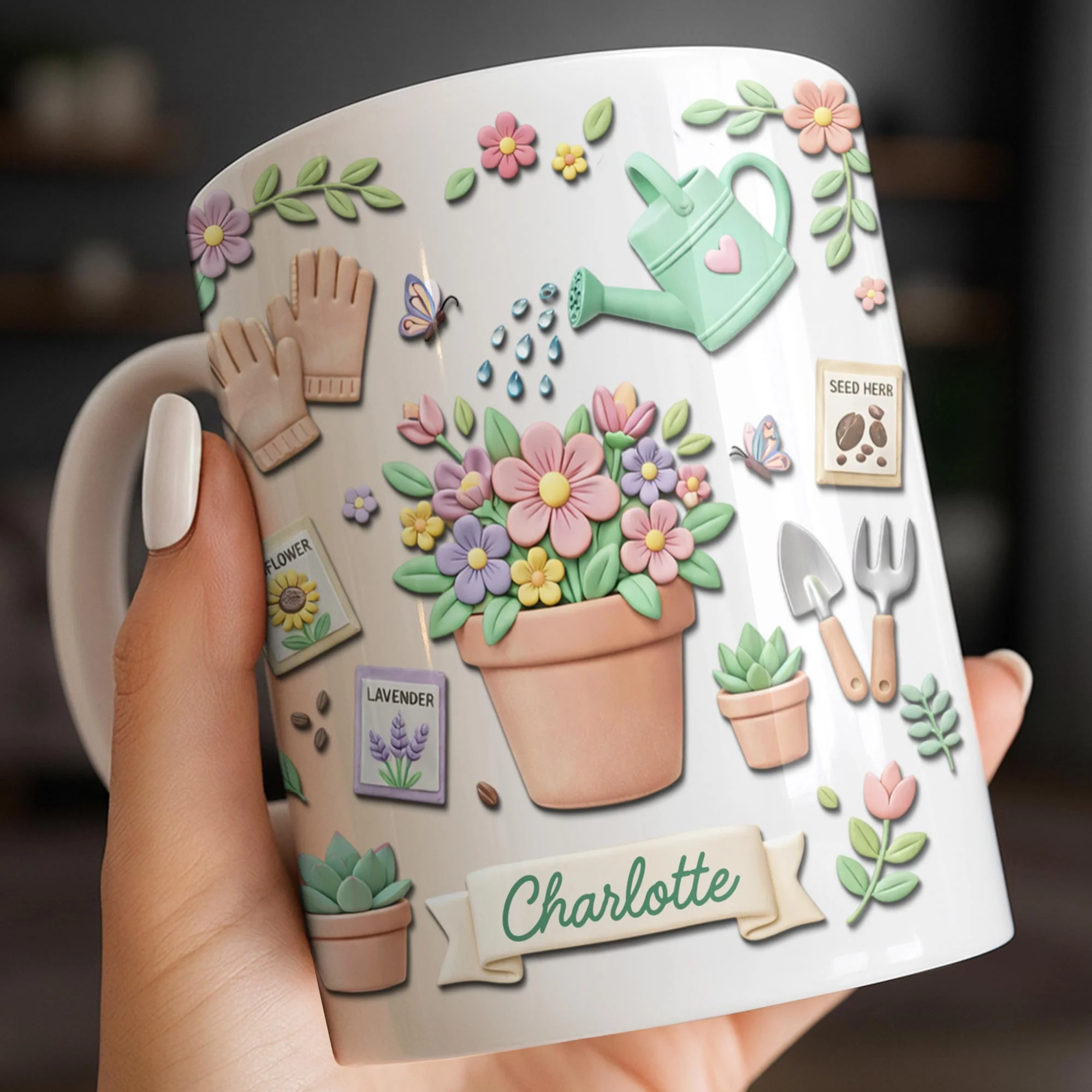 Growing A Beautiful Garden With Flower Pot And Watering Can - Personalized Custom Coffee Mug - GAR043_MG - Image 3