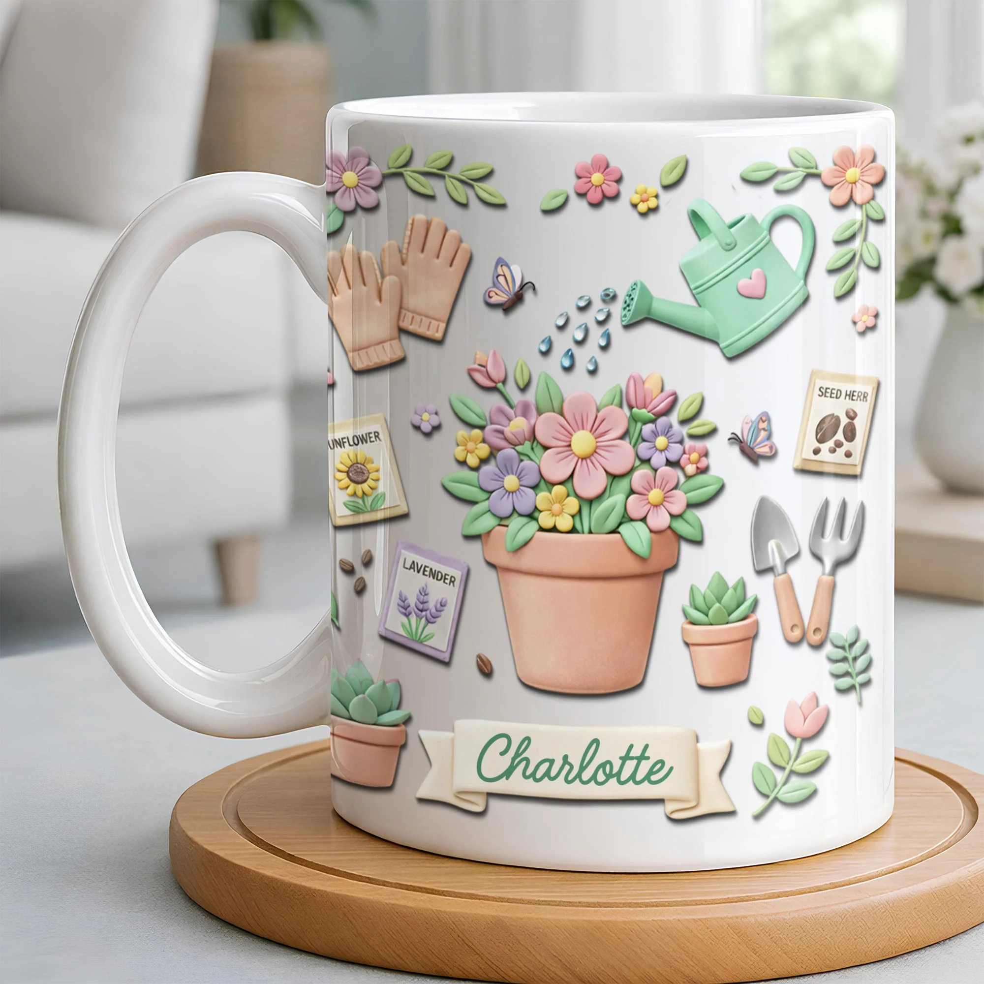 Growing A Beautiful Garden With Flower Pot And Watering Can - Personalized Custom Coffee Mug - GAR043_MG - Image 4