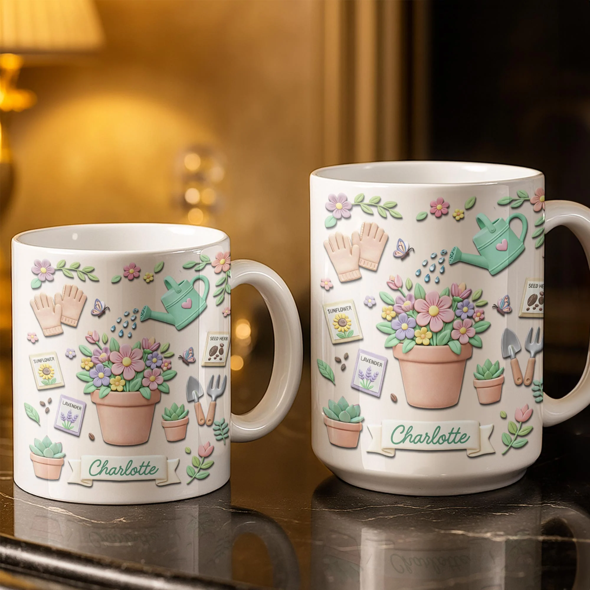 Growing A Beautiful Garden With Flower Pot And Watering Can - Personalized Custom Coffee Mug - GAR043_MG - Image 5