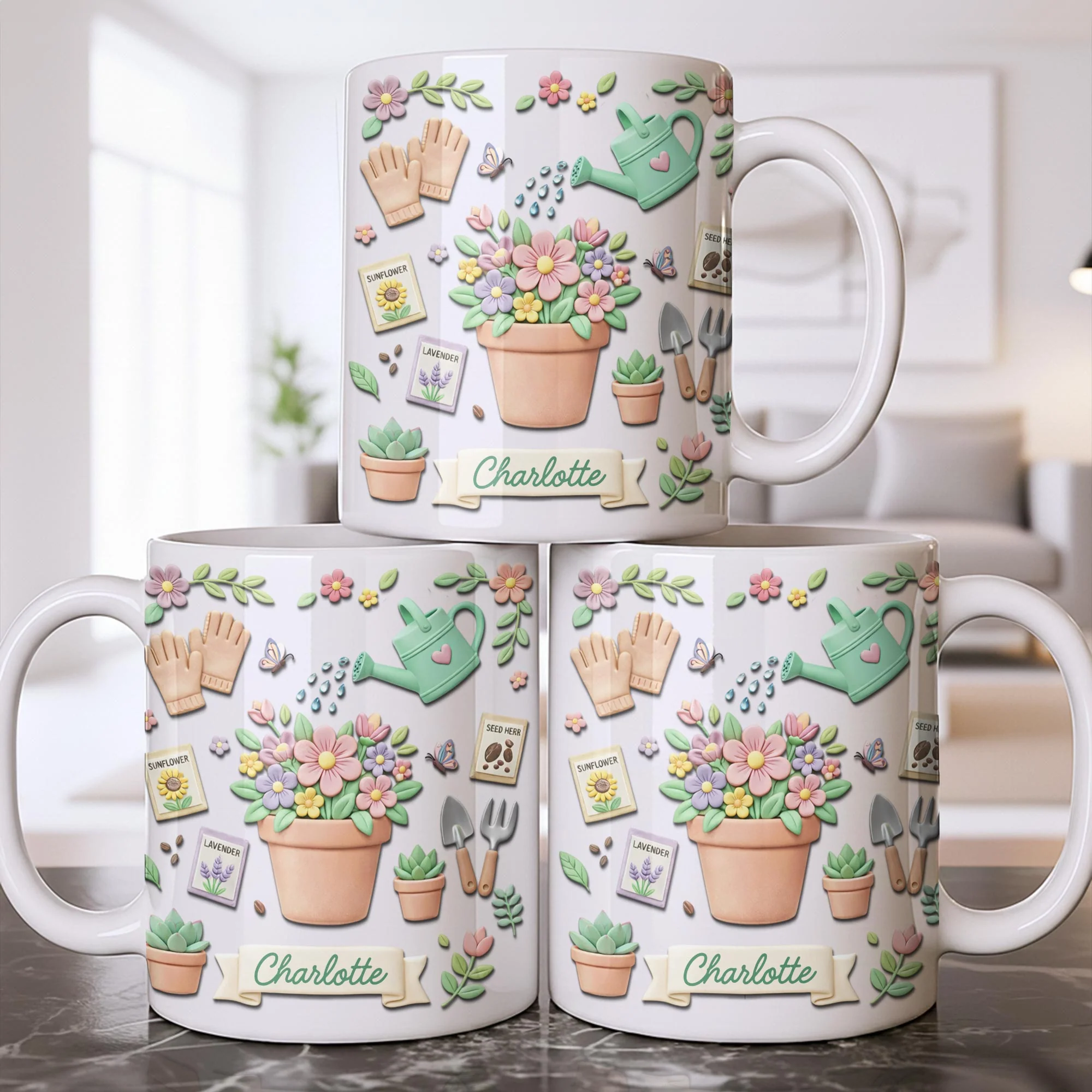 Growing A Beautiful Garden With Flower Pot And Watering Can - Personalized Custom Coffee Mug - GAR043_MG - Image 8
