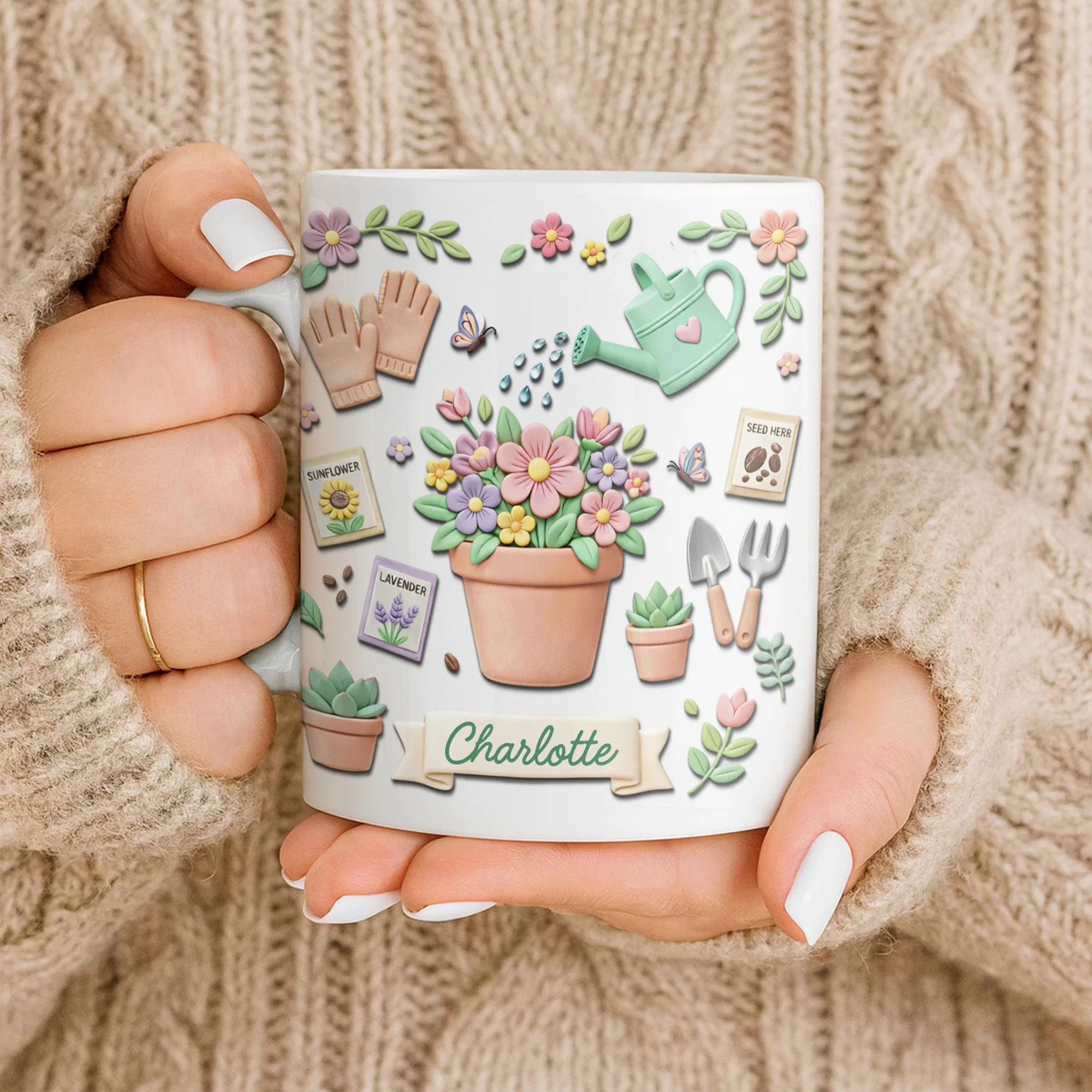 Growing A Beautiful Garden With Flower Pot And Watering Can - Personalized Custom Coffee Mug - GAR043_MG - Image 9