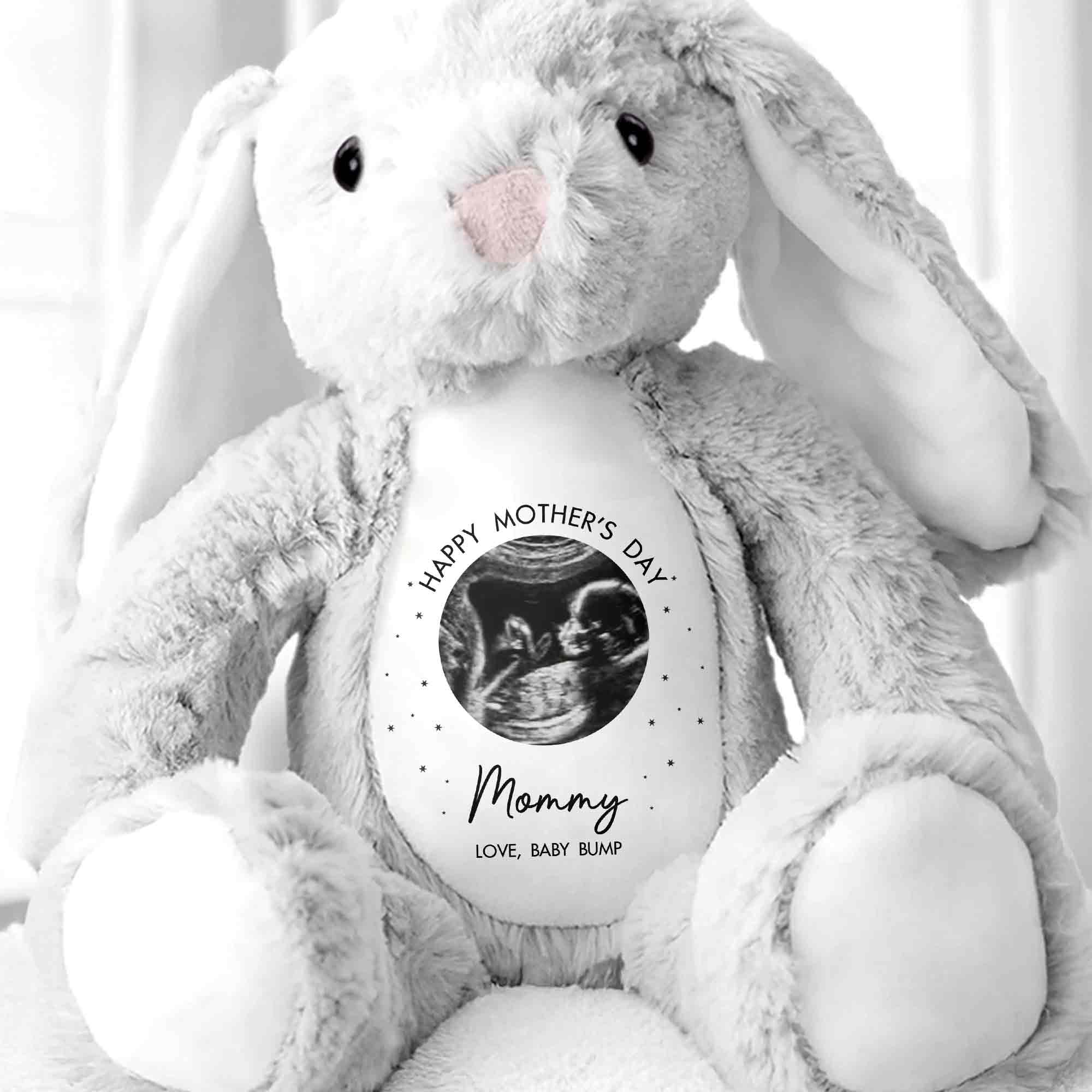 Happy Mother's Day Mommy Baby Bump Ultrasound Photo Stars Bunny - Personalized Stuffed Bunny - MOM180_BUN - Image 7
