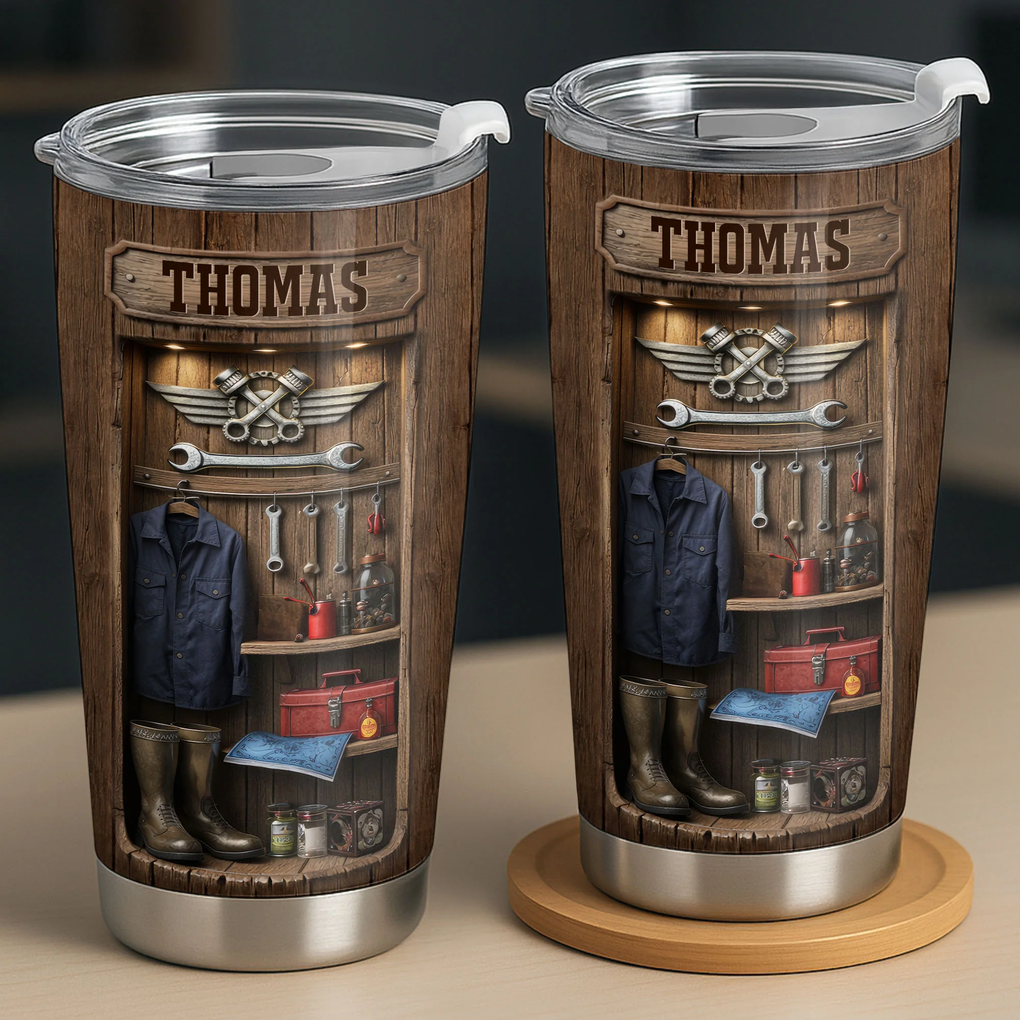 Hardworking Hands Deserve A Break With Mechanic Tools And Wood Locker - Personalized Custom Stainless Steel Tumbler 20oz 30oz - JBS173_TB - Image 11