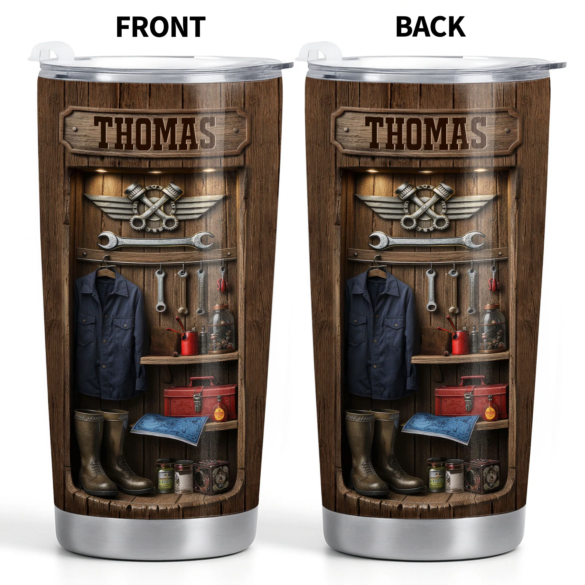 Hardworking Hands Deserve A Break With Mechanic Tools And Wood Locker - Personalized Custom Stainless Steel Tumbler 20oz 30oz - JBS173_TB - Image 12