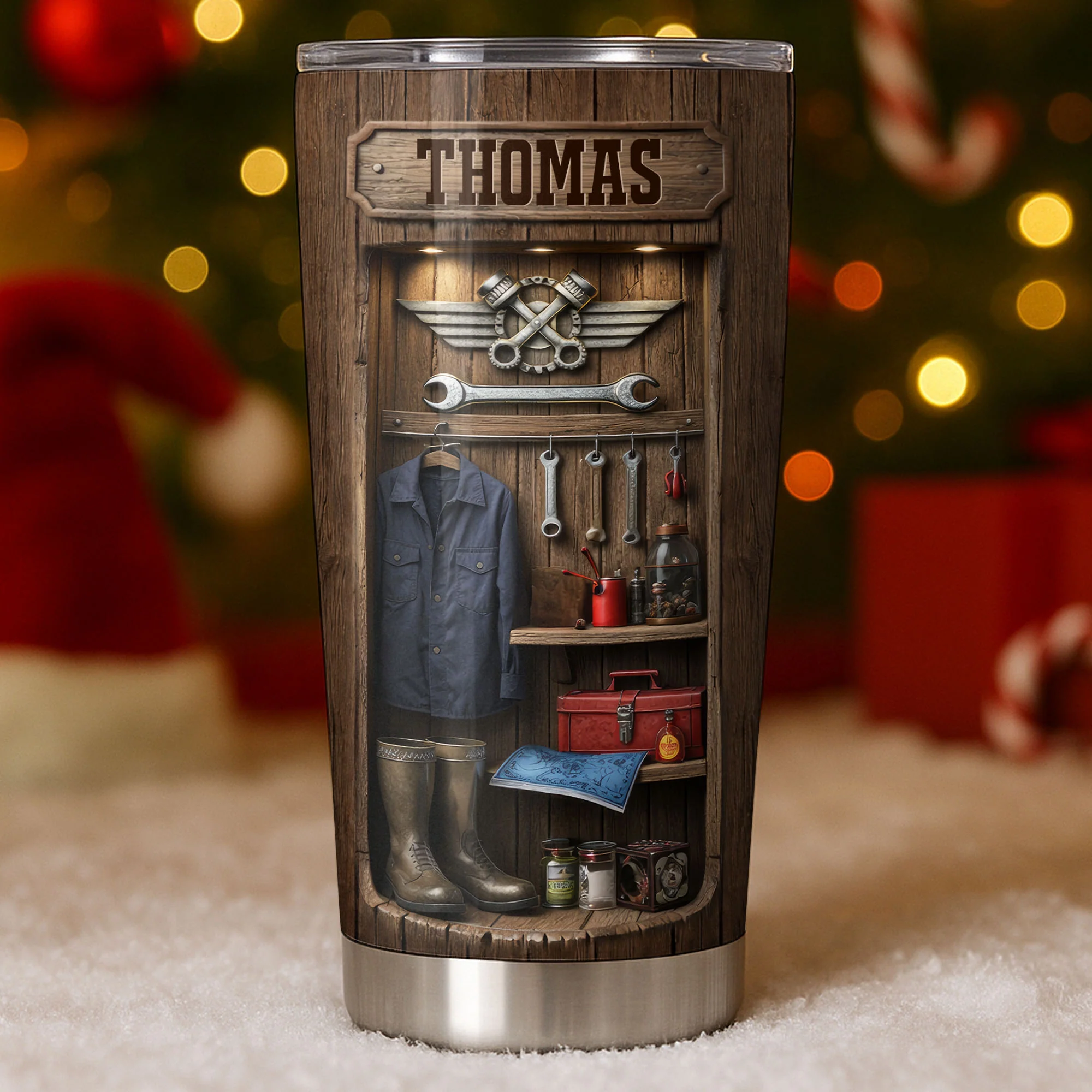 Hardworking Hands Deserve A Break With Mechanic Tools And Wood Locker - Personalized Custom Stainless Steel Tumbler 20oz 30oz - JBS173_TB - Image 7