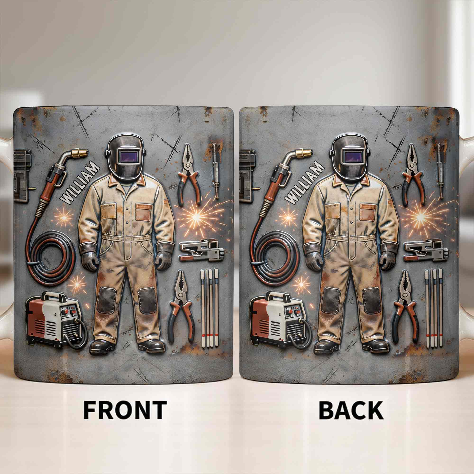 Hardworking Welder At Service With Welding Tools And Gear - Personalized Custom Coffee Mug - JBS134_MG - Image 13