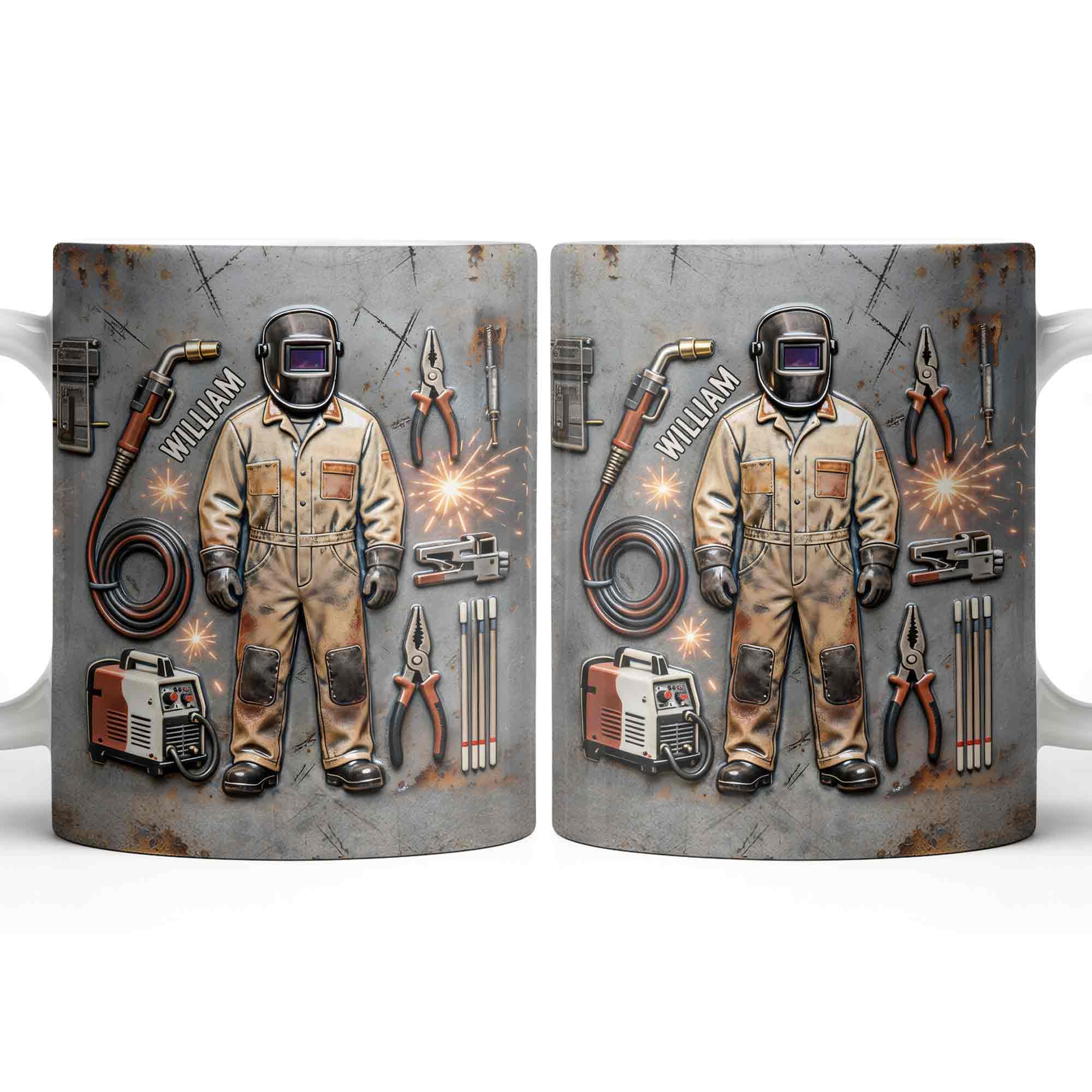 Hardworking Welder At Service With Welding Tools And Gear - Personalized Custom Coffee Mug - JBS134_MG - Image 14