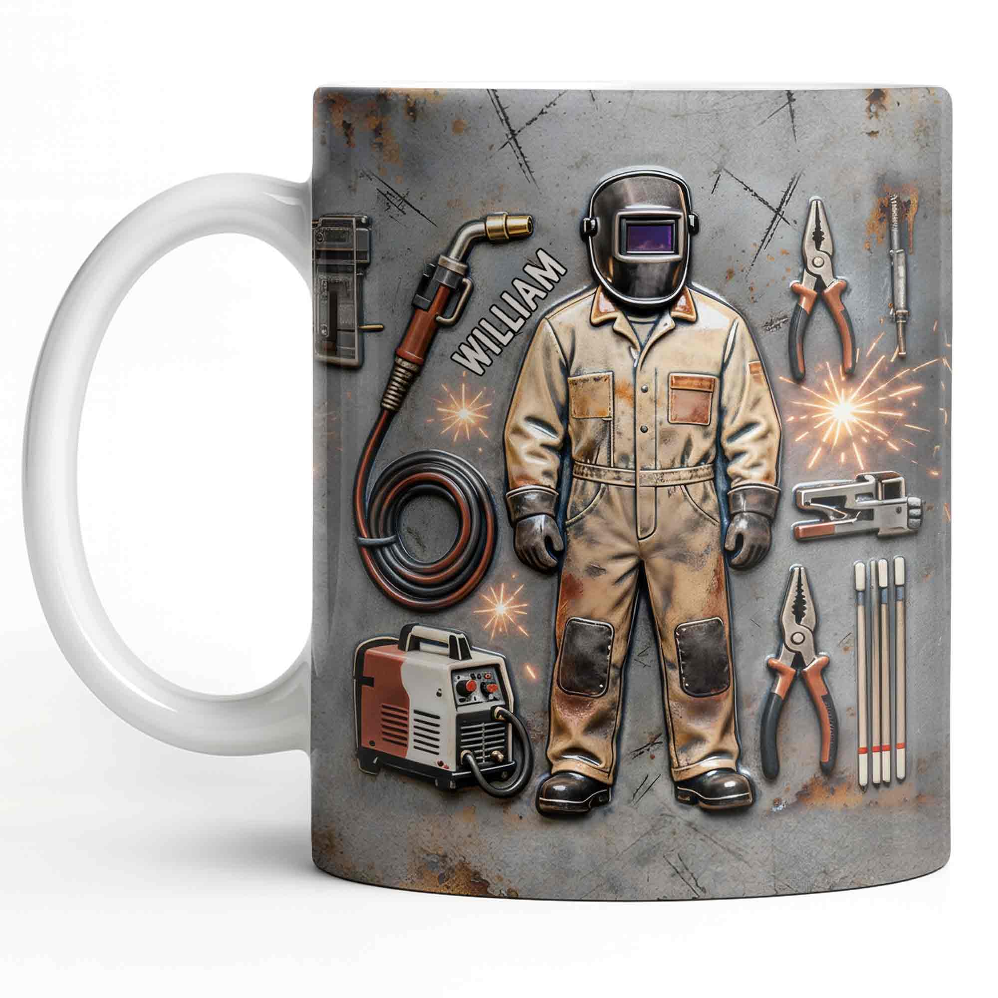 Hardworking Welder At Service With Welding Tools And Gear - Personalized Custom Coffee Mug - JBS134_MG - Image 15