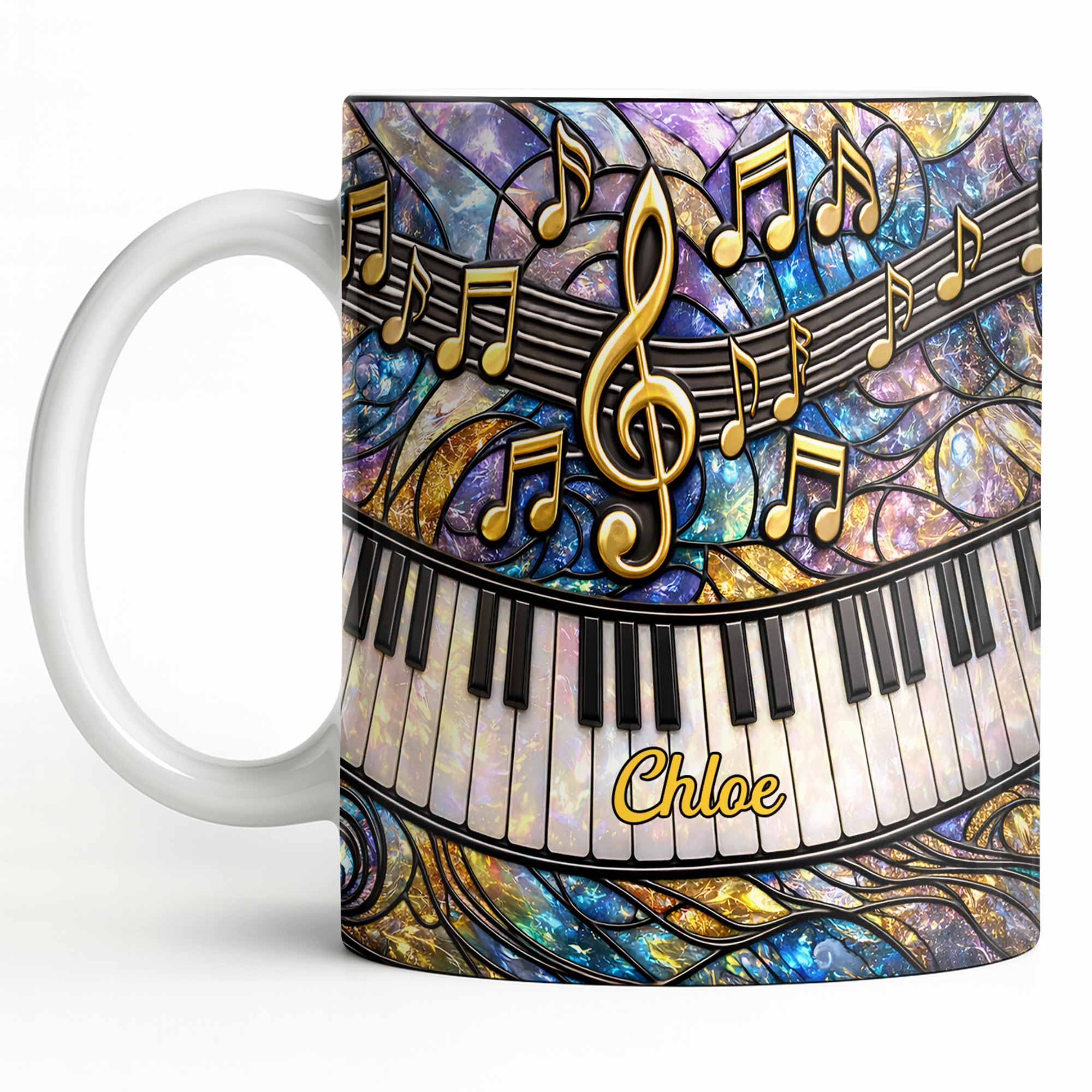 Harmonious Melodies In Every Sip Piano Keys And Music Notes - Personalized Custom Coffee Mug - MUSIC022_MG - Image 2