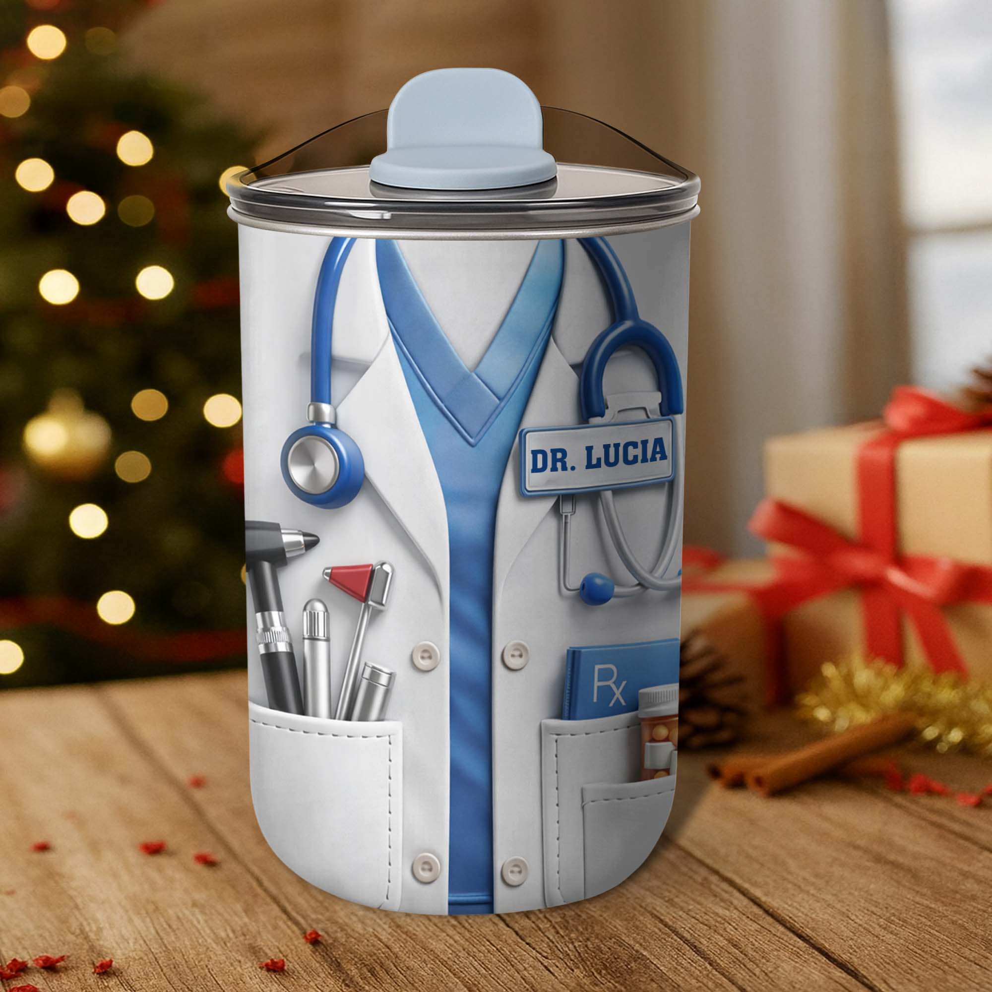 Healthcare Hero Lab Coat And Stethoscope Medical Uniform Design - Personalized Custom 10oz Tumbler - DOC078_MTUM - Image 11