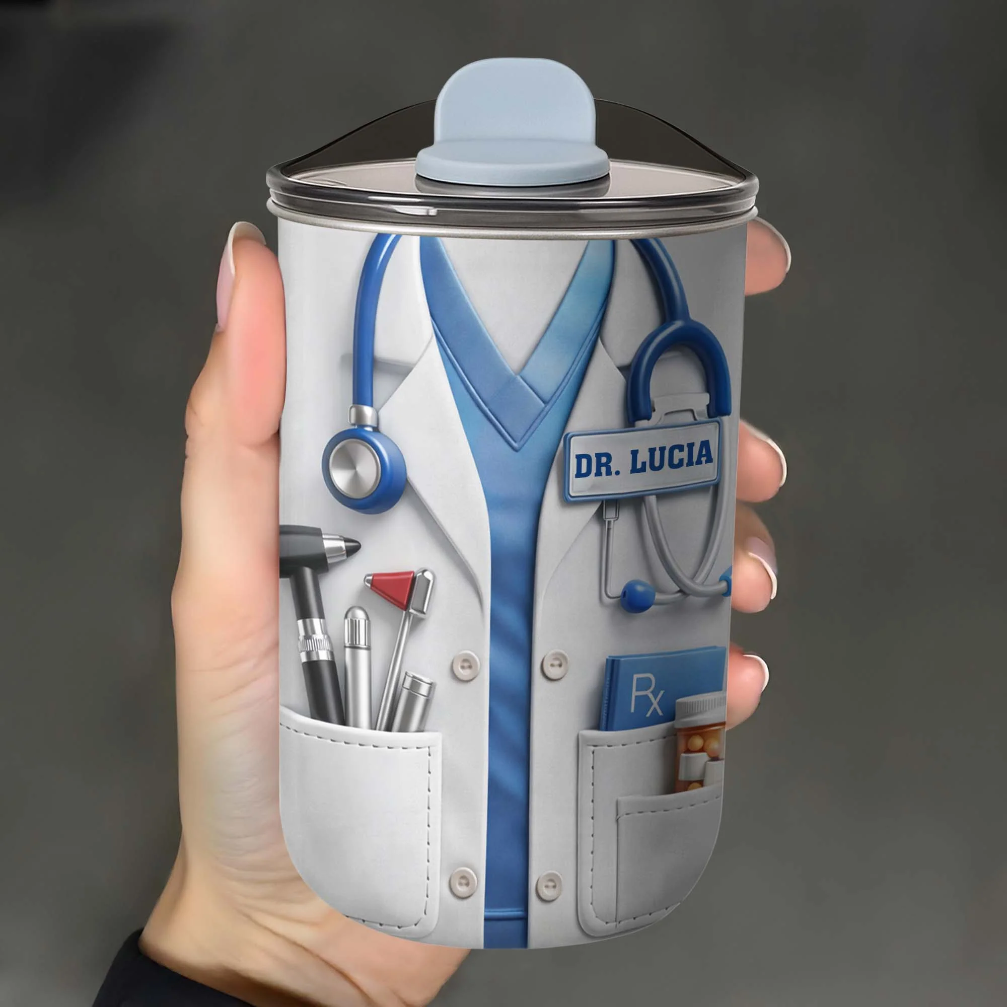 Healthcare Hero Lab Coat And Stethoscope Medical Uniform Design - Personalized Custom 10oz Tumbler - DOC078_MTUM - Image 13