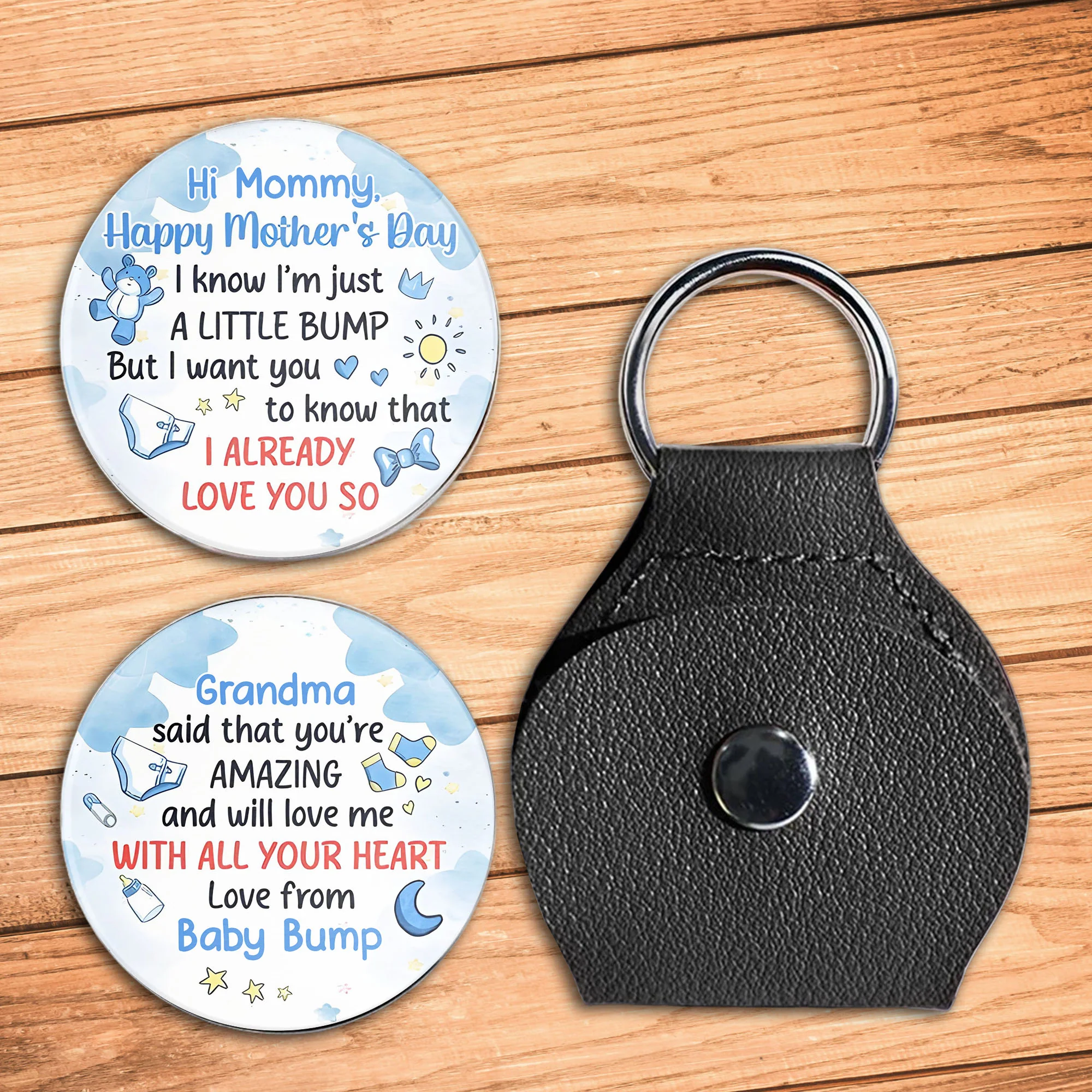 Hi Mommy Happy Mother's Day From Little Bump Baby Icons - Personalized Custom Pocket Hug - MOM192_HTOK - Image 4
